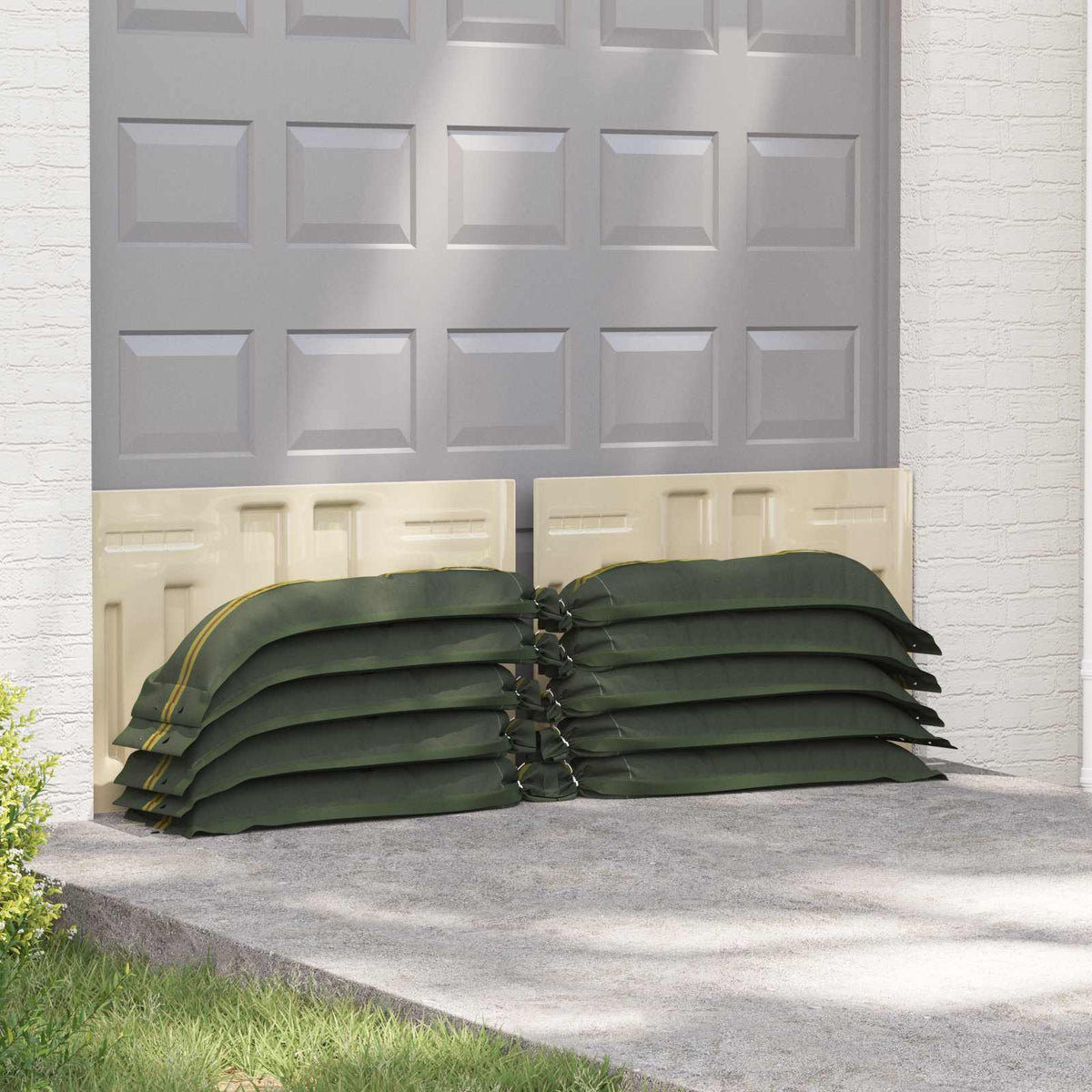 Sandbags 10 pcs Dark Green 100 x 25 cm HDPE