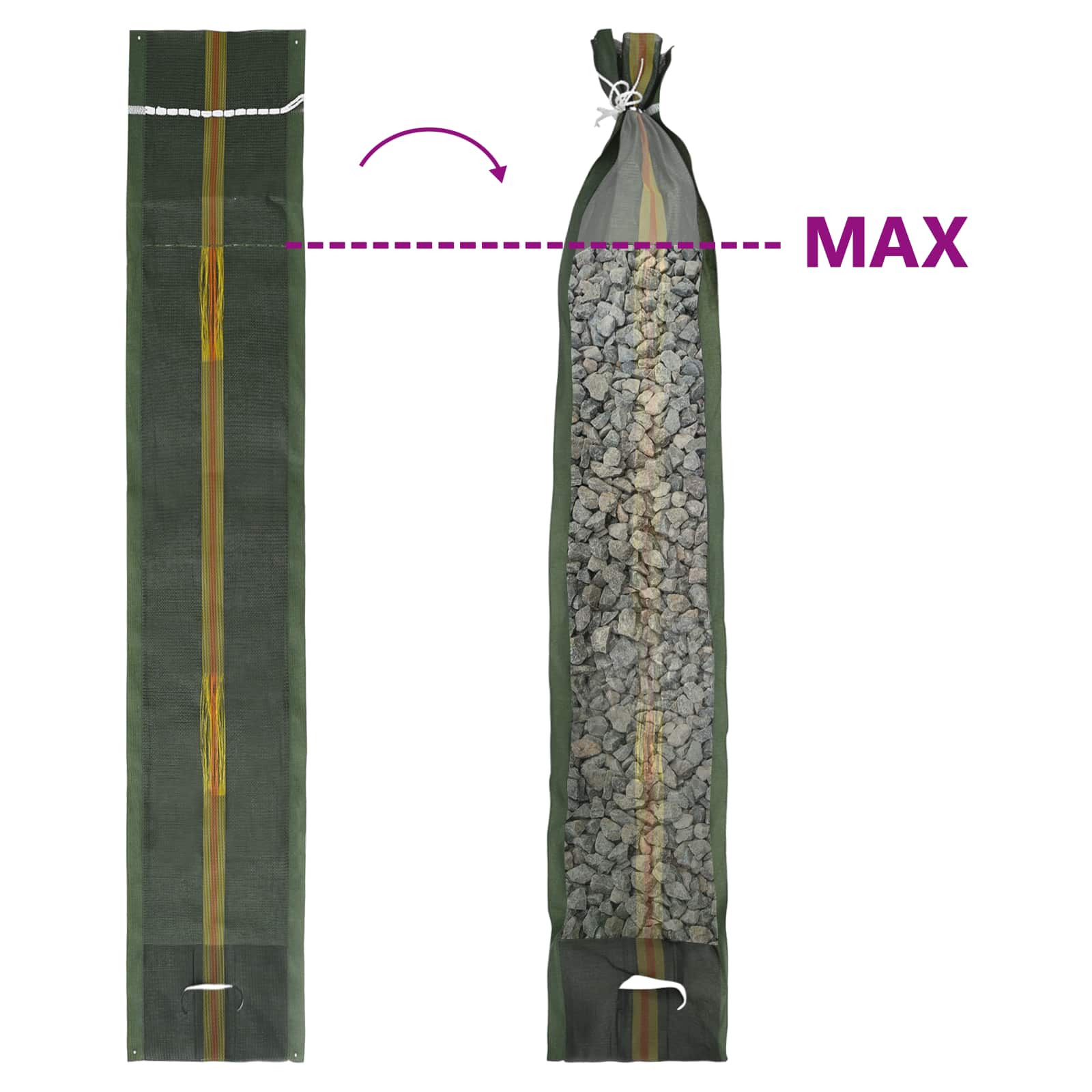 Sandbags 10 pcs Dark Green 100 x 25 cm HDPE