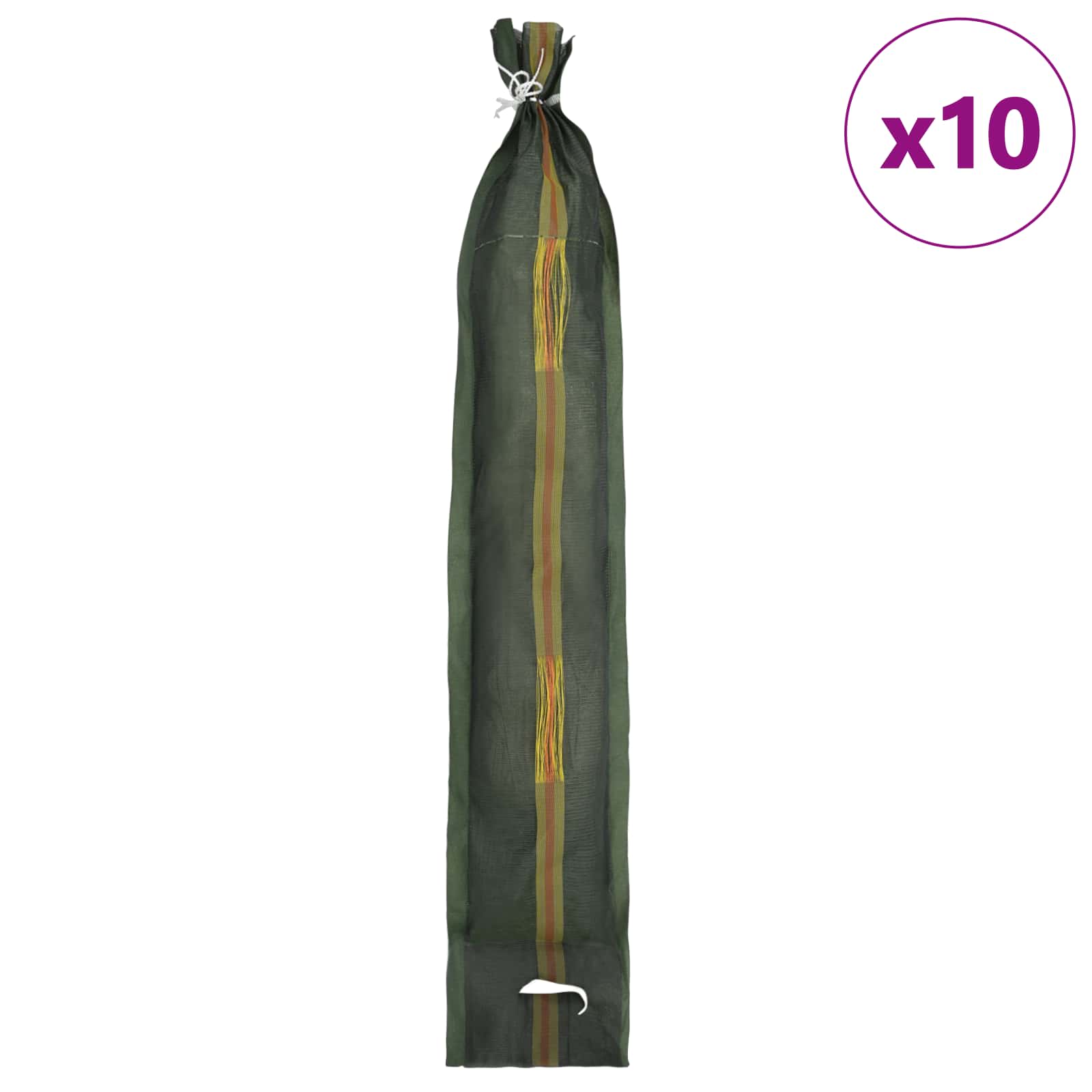 Sandbags 10 pcs Dark Green 100 x 25 cm HDPE