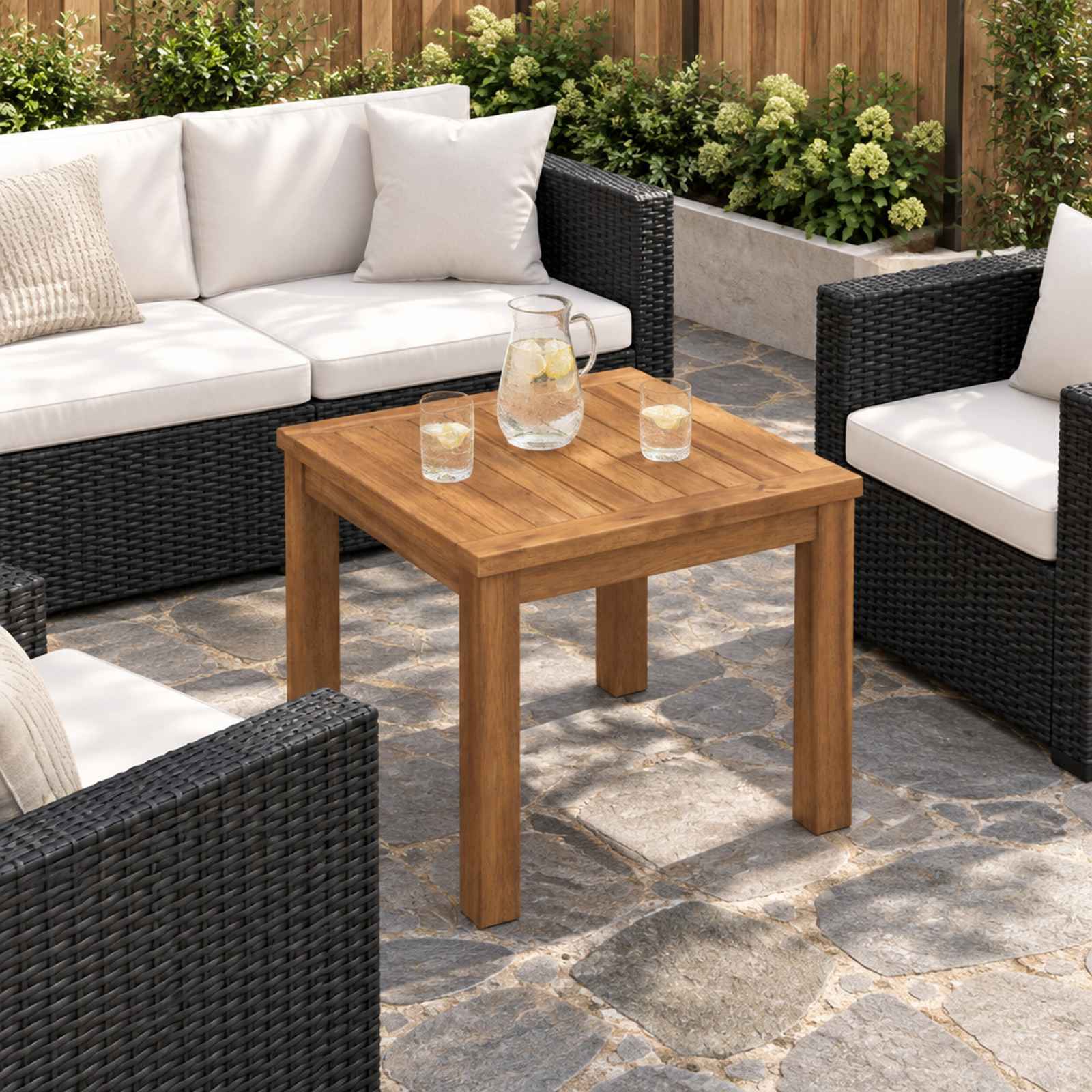 Coffee Table Natural 40 x 40.5 x 36 cm Solid Acacia Wood