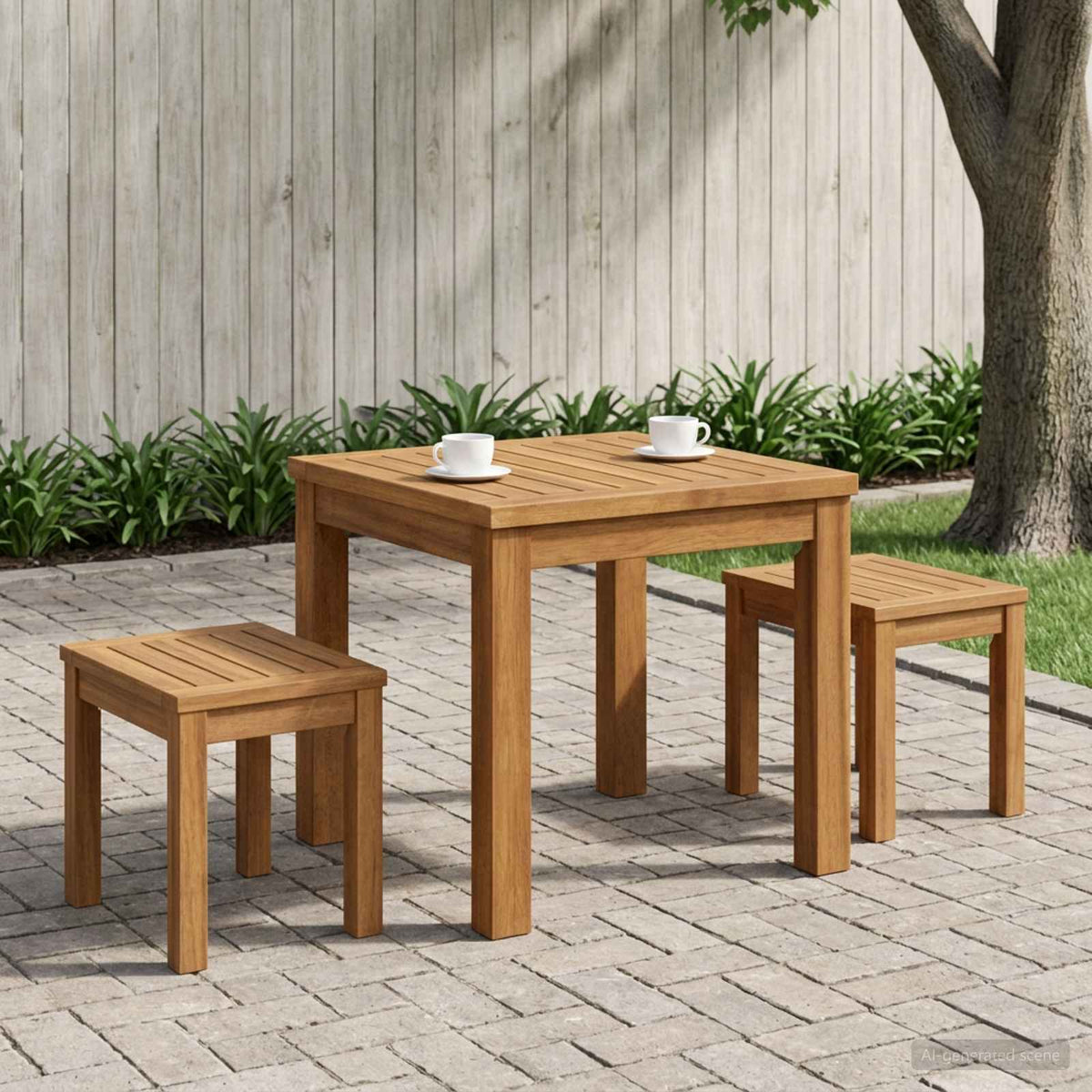 Coffee Table Natural 40 x 40.5 x 36 cm Solid Acacia Wood