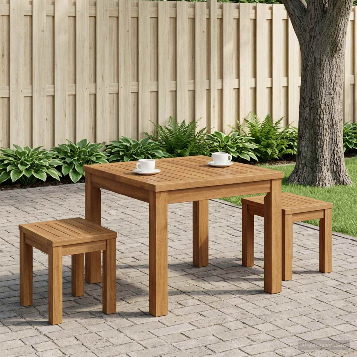 Coffee Table Natural 50 x 48.5 x 36 cm Solid Acacia Wood