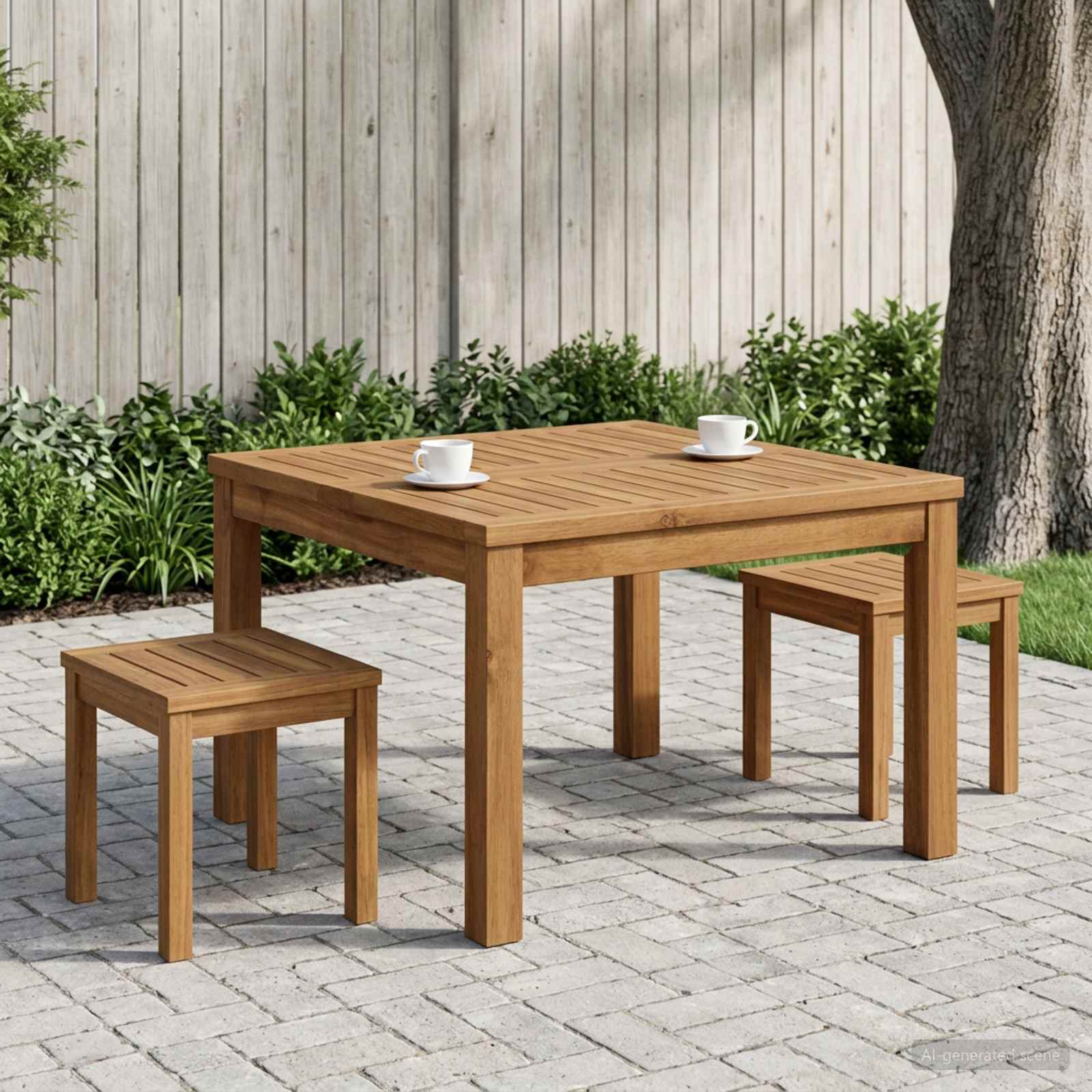Coffee Table Natural 60 x 60.5 x 36 cm Solid Acacia Wood