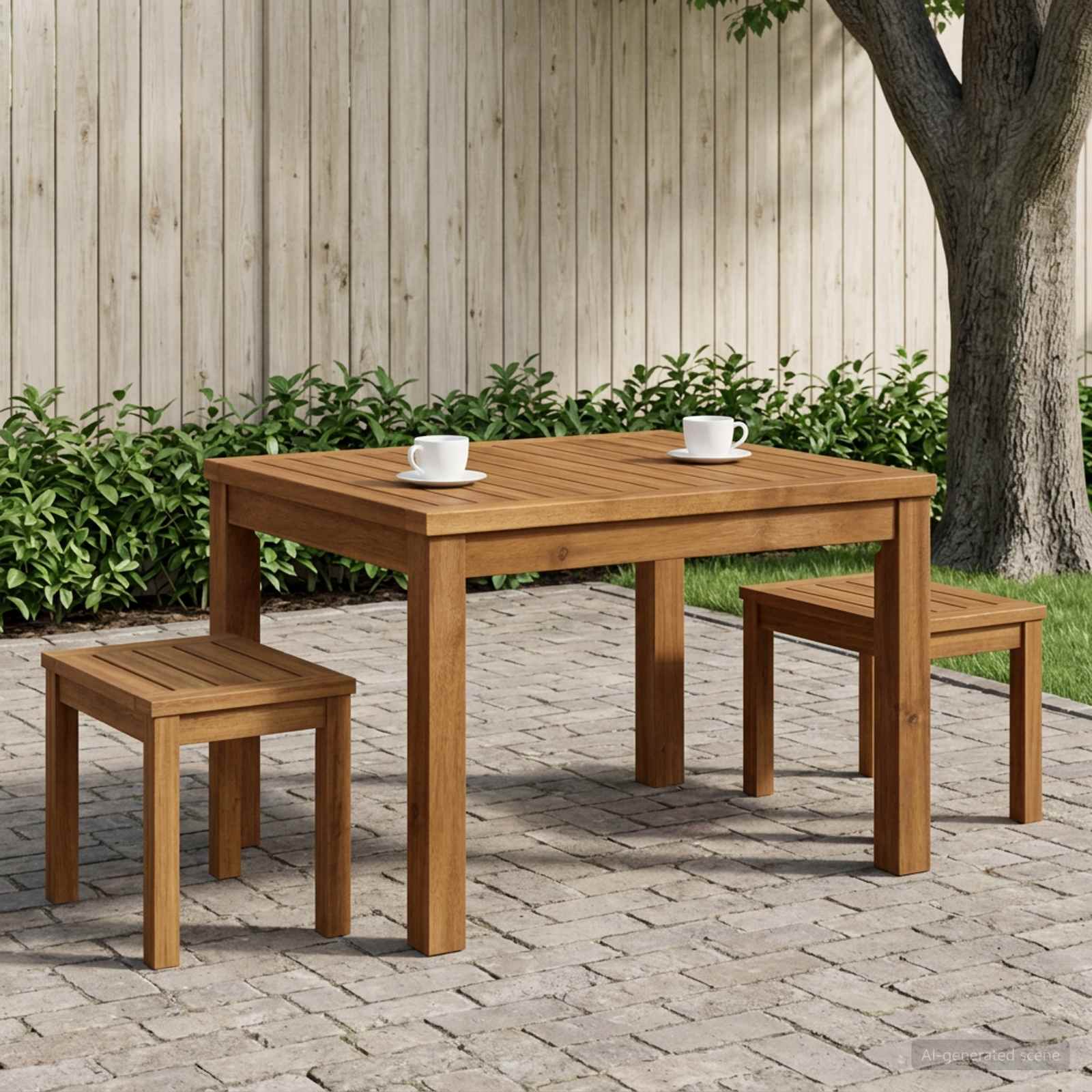 Coffee Table Natural 50 x 60.5 x 36 cm Solid Acacia Wood