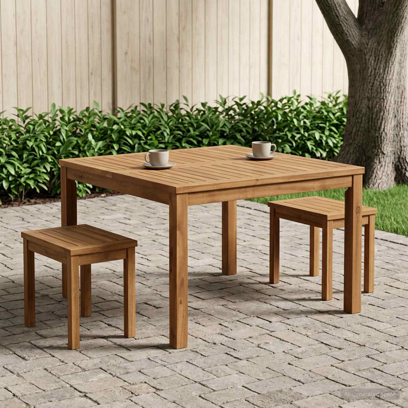Coffee Table Natural 80 x 80.5 x 45 cm Solid Acacia Wood