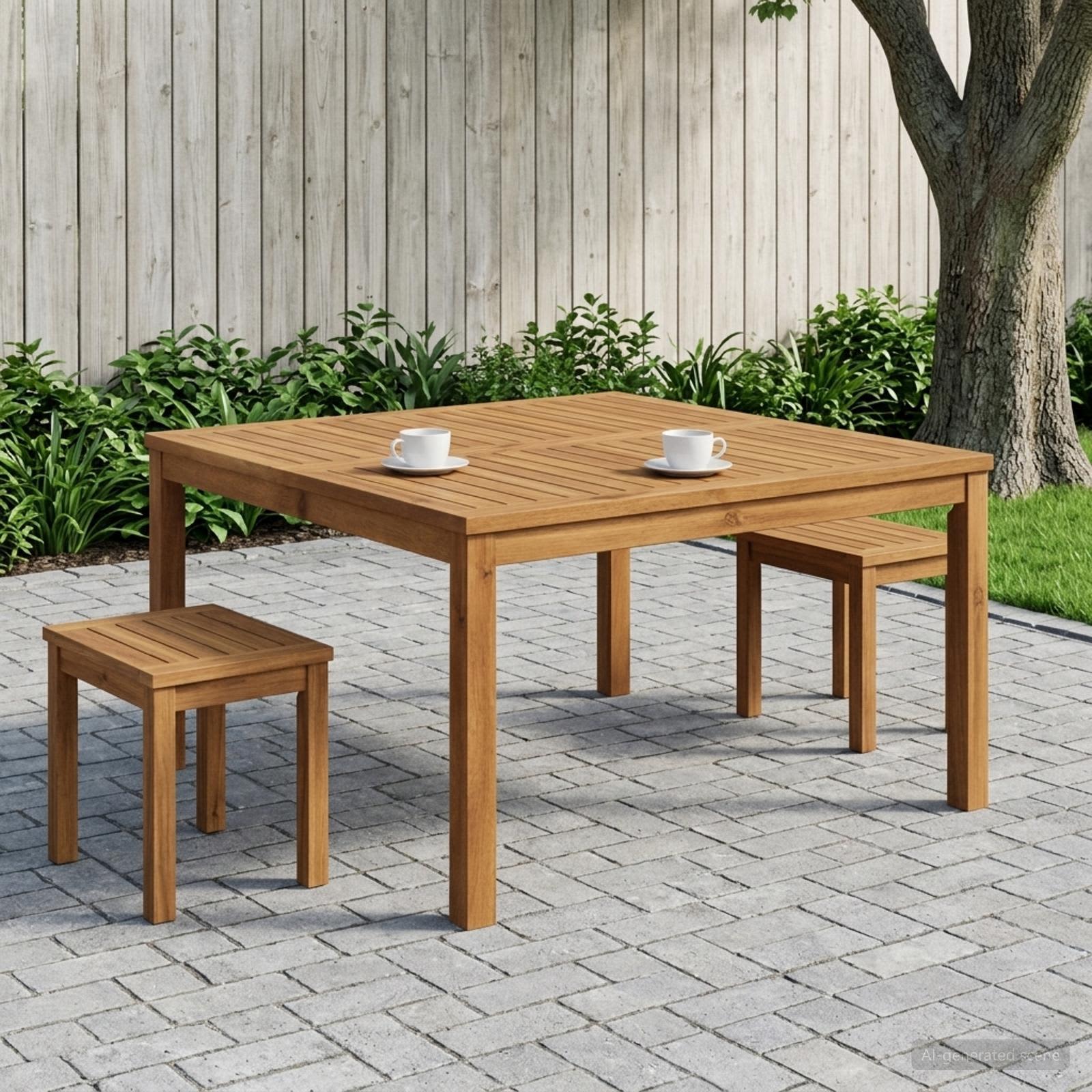 Coffee Table Natural 100 x 100.5 x 45 cm Solid Acacia Wood