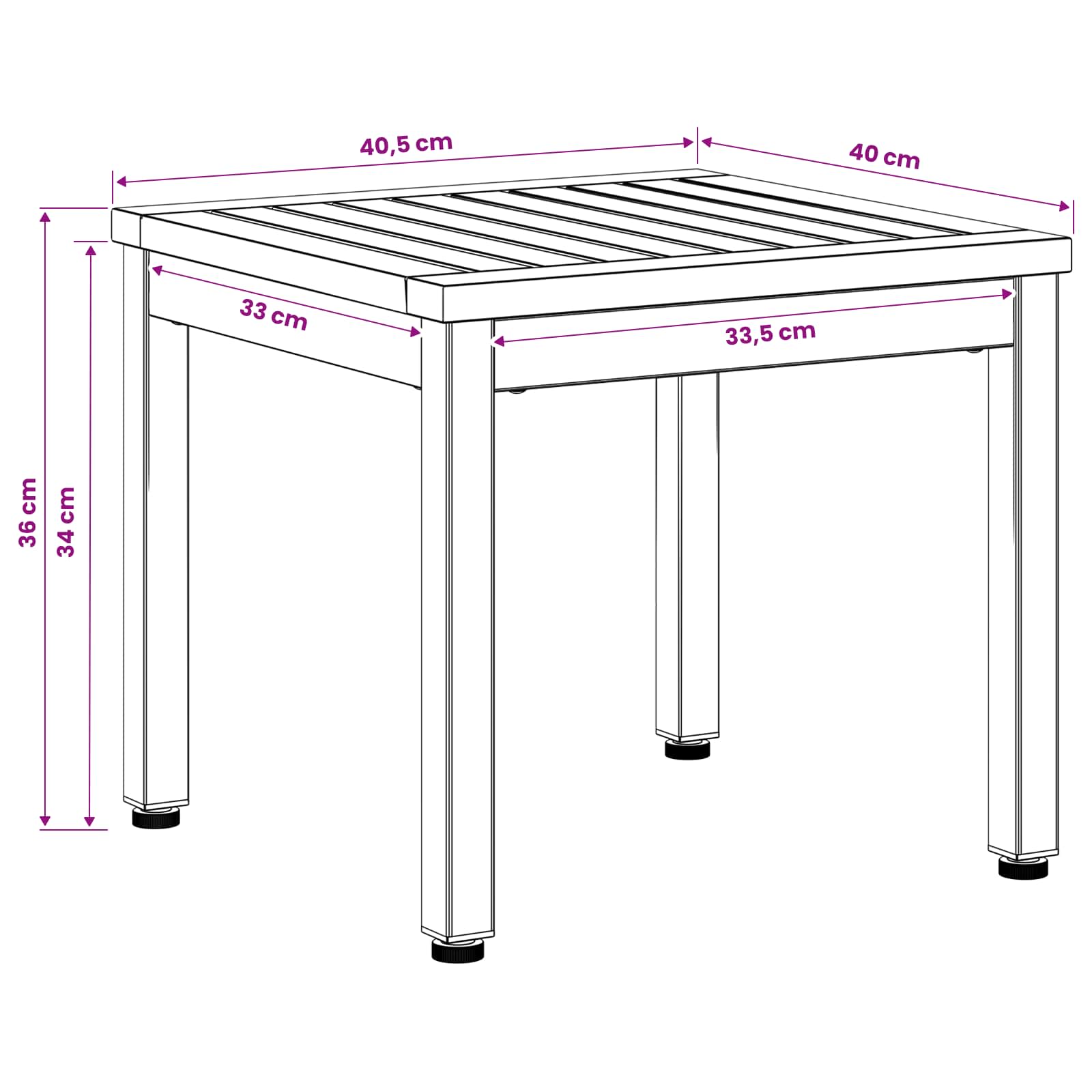 Coffee Table Natural and Black 40 x 40.5 x 36 cm