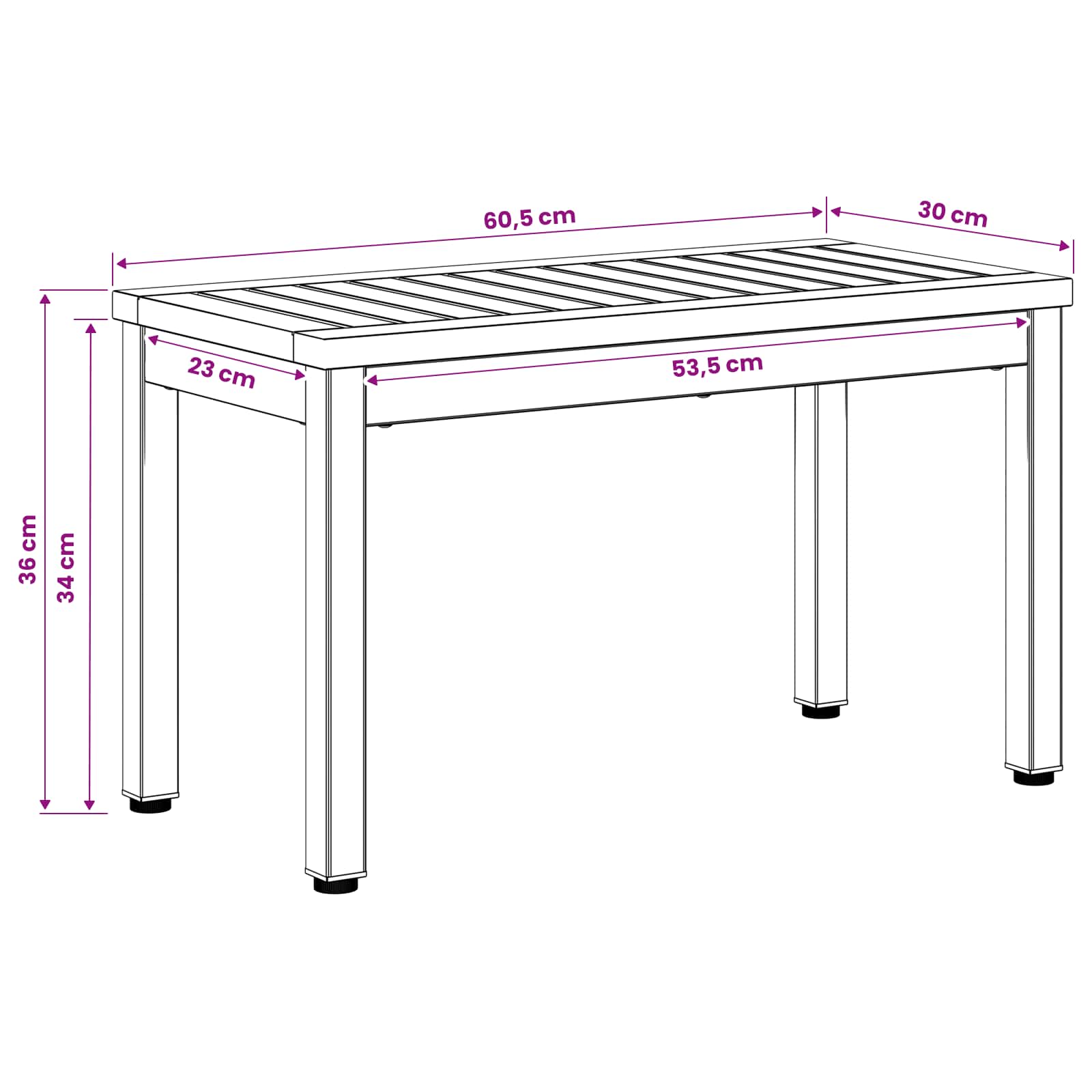 Coffee Table Natural and Black 60.5 x 30 x 36 cm