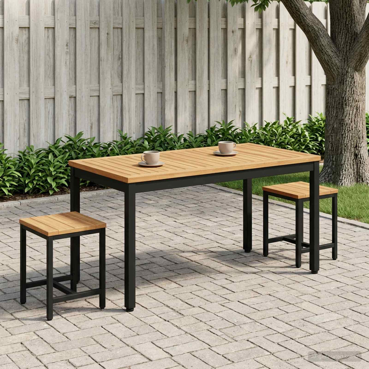Coffee Table Natural and Black 50 x 100.5 x 45 cm