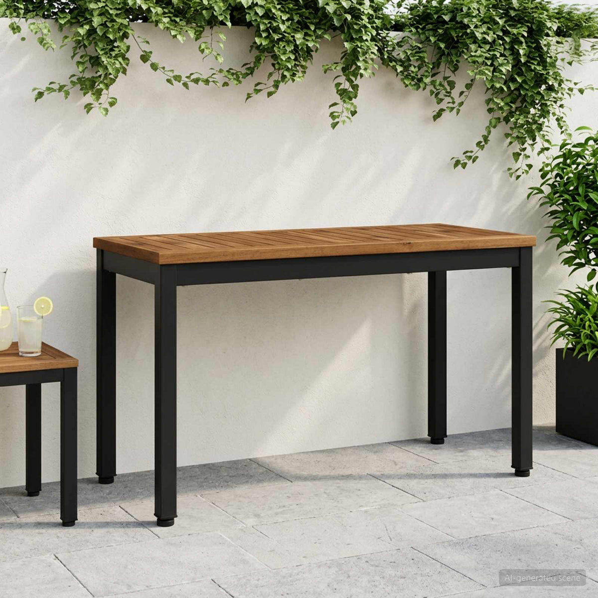 Garden Bench 80.5 x 35 x 45 cm Solid Acacia Wood Rectangular