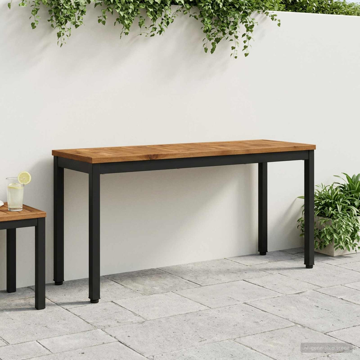 Garden Bench 108.5 x 35 x 45 cm Solid Acacia Wood Rectangular