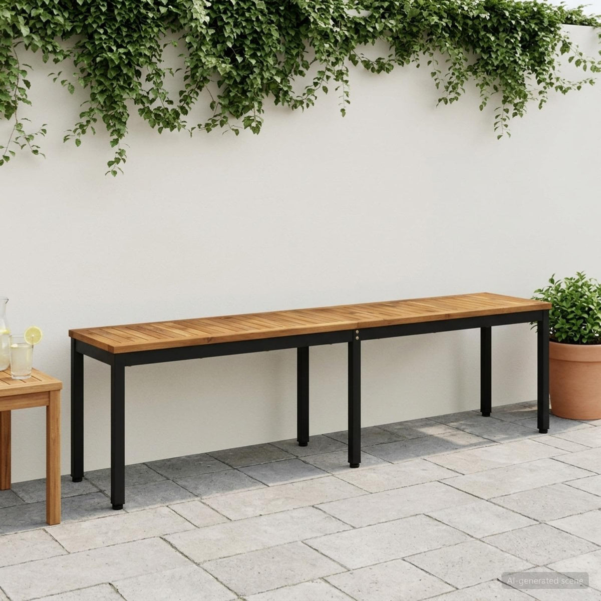 Garden Bench 161 x 35 x 45 cm Solid Acacia Wood Rectangular