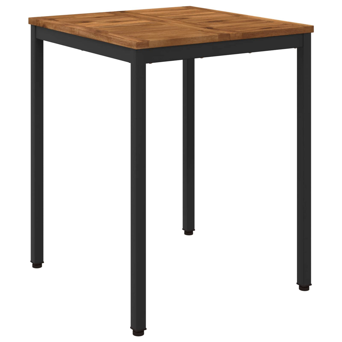 Garden Dinner Table Natural and Black 60 x 60.5 x 75 cm