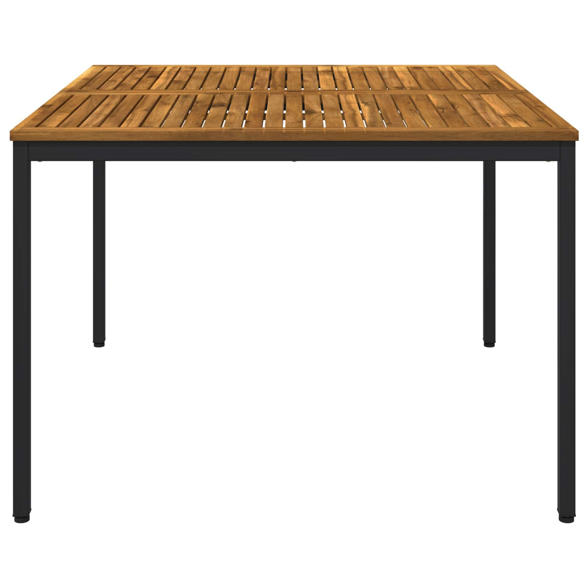 Garden Dinner Table Natural and Black 110 x 108.5 x 75 cm