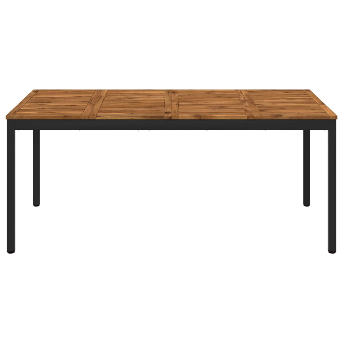Garden Dinner Table Natural and Black 147 x 88.5 x 75 cm