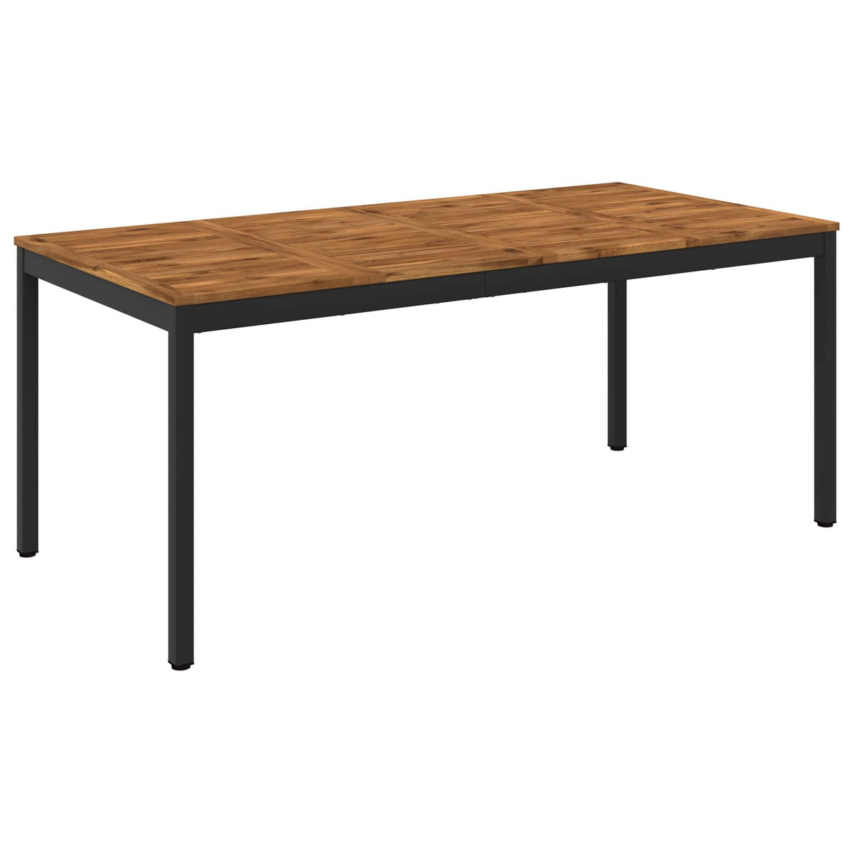 Garden Dinner Table Natural and Black 180 x 88.5 x 75 cm