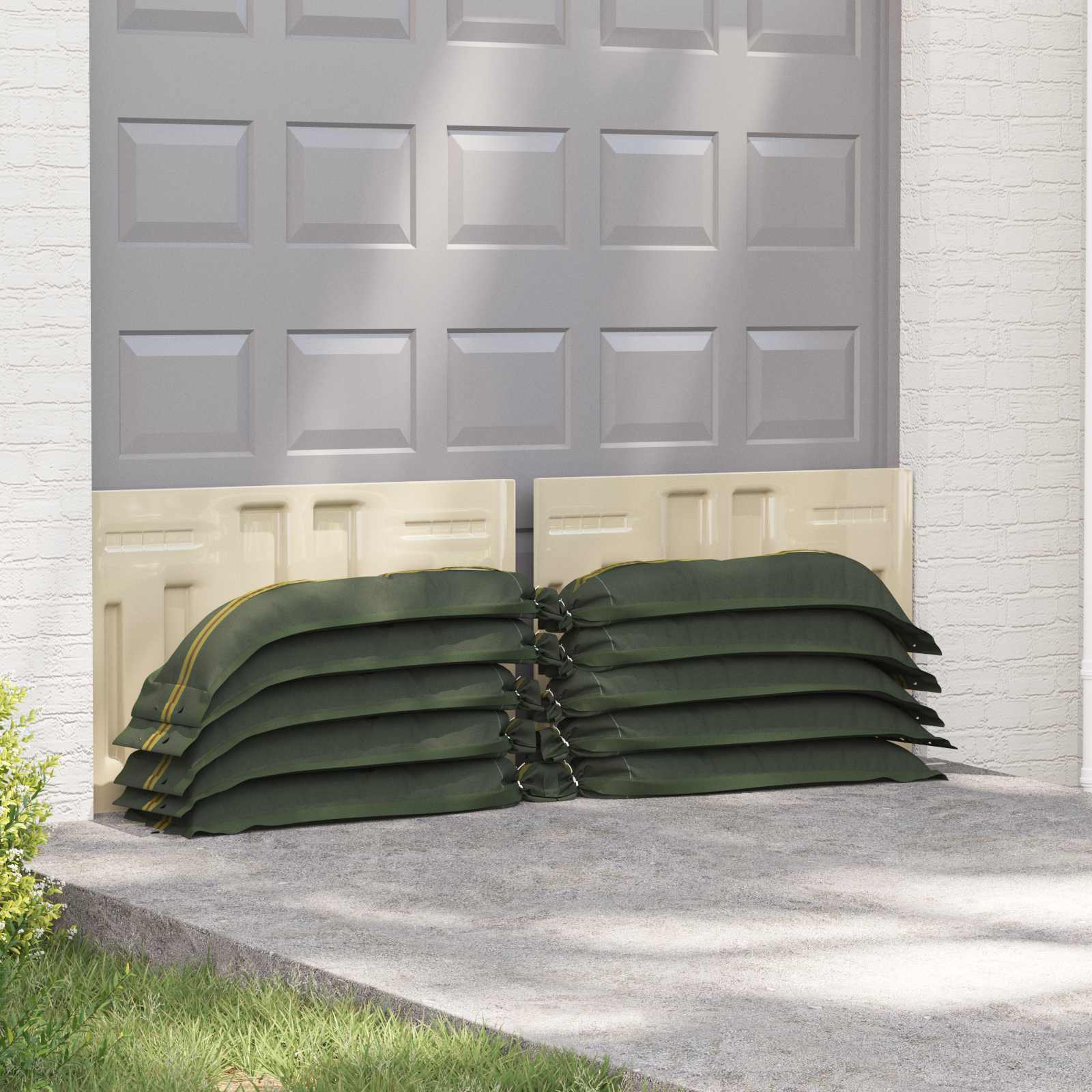 Sandbags 10 pcs Dark Green 120 x 27 cm HDPE
