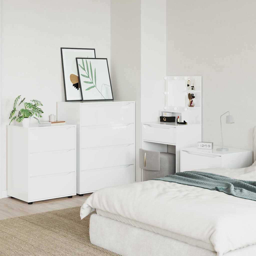 Storage Cabinets 2 pcs High Gloss White 80 x 48 x 105 cm