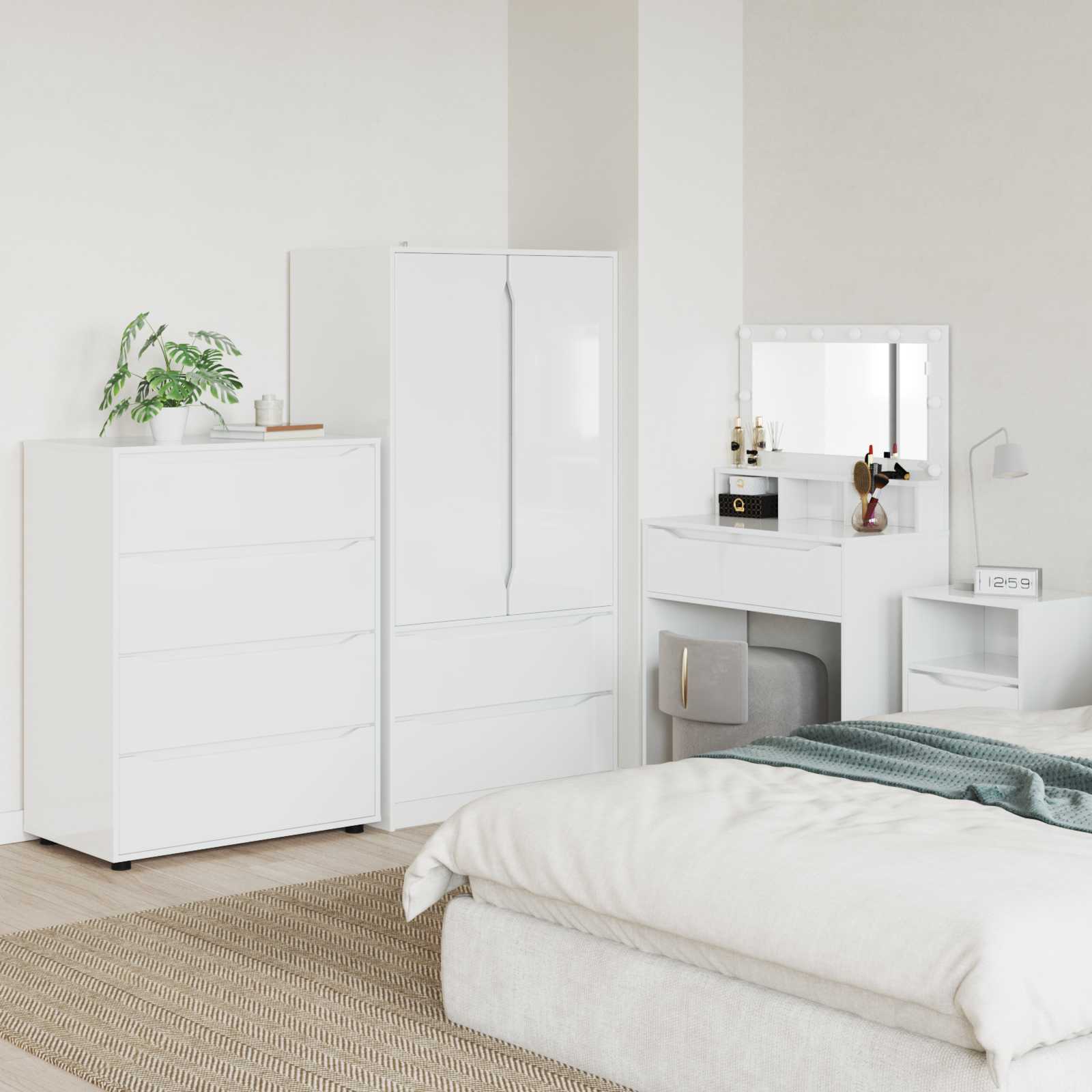 Storage Cabinets High Gloss White 80 x 48 x 105 cm