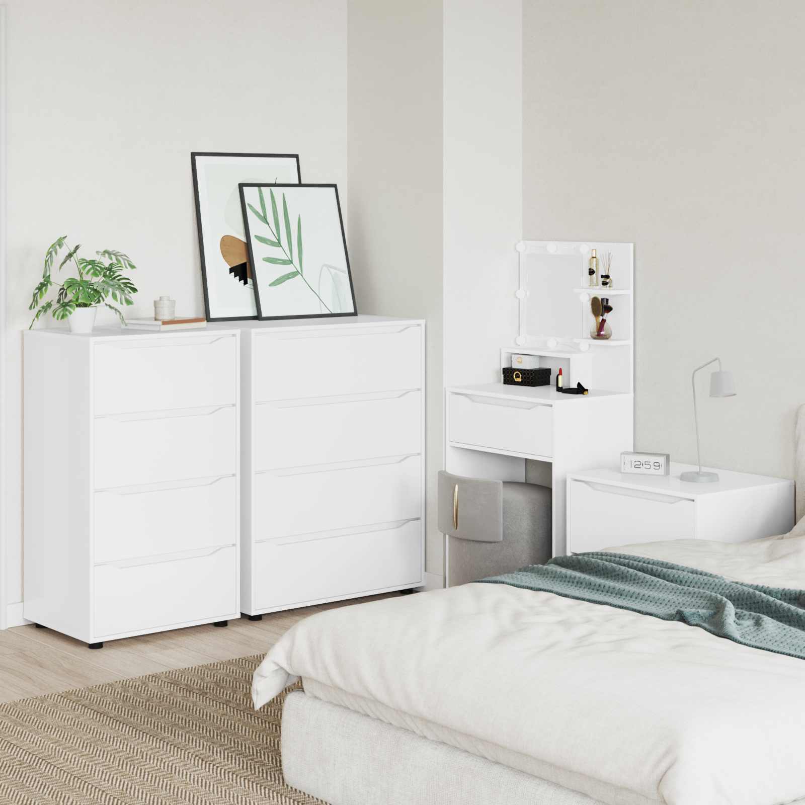 Storage Cabinets White 60 x 48 x 105 cm Engineered Wood