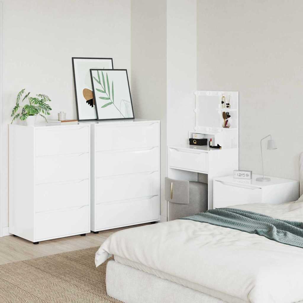 Storage Cabinets 2 pcs High Gloss White 60 x 48 x 105 cm