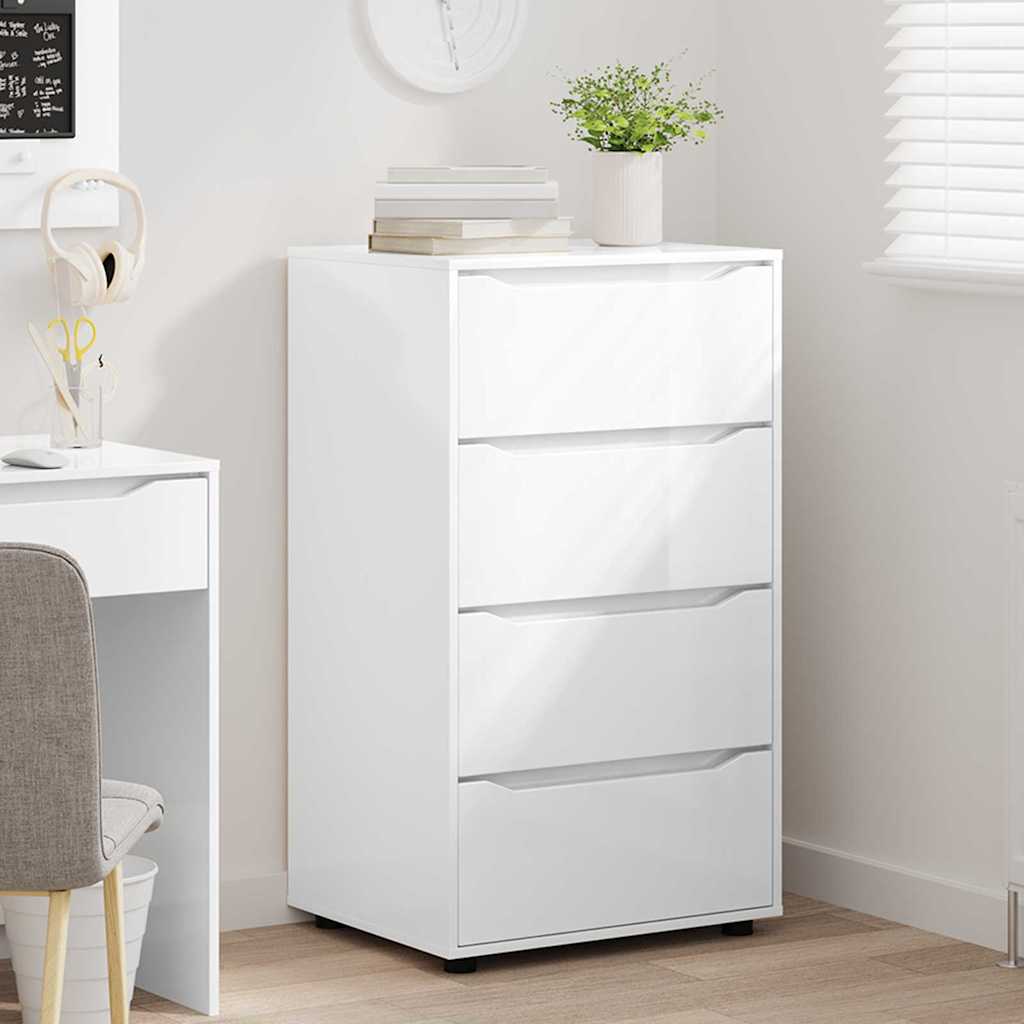 Storage Cabinets 2 pcs High Gloss White 60 x 48 x 105 cm