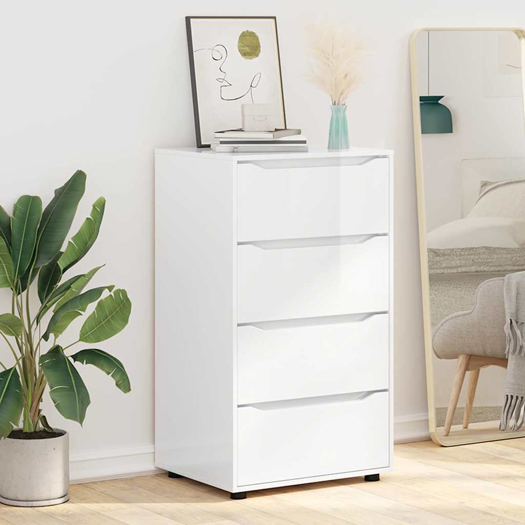 Storage Cabinets 2 pcs High Gloss White 60 x 48 x 105 cm