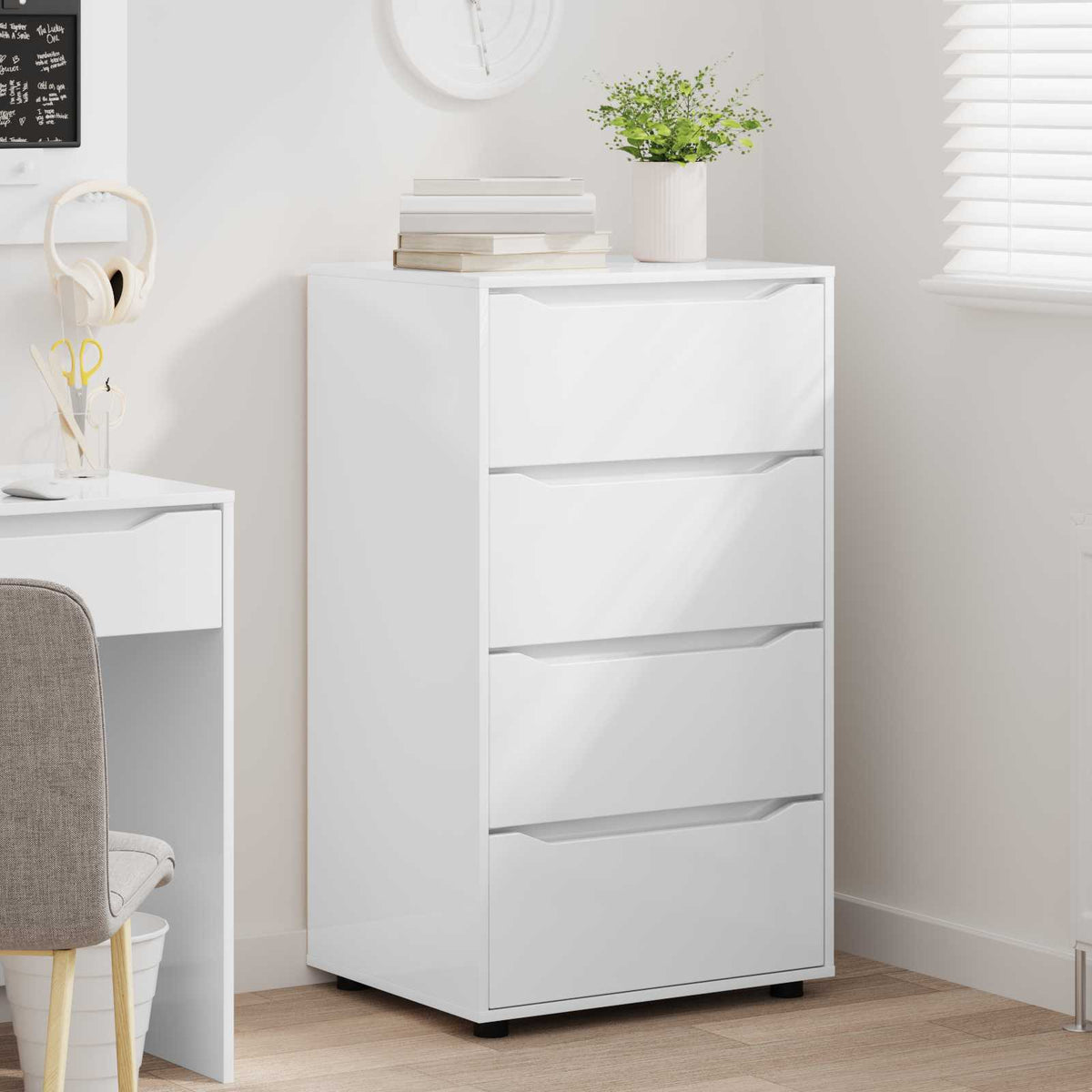 Storage Cabinets High Gloss White 60 x 48 x 105 cm