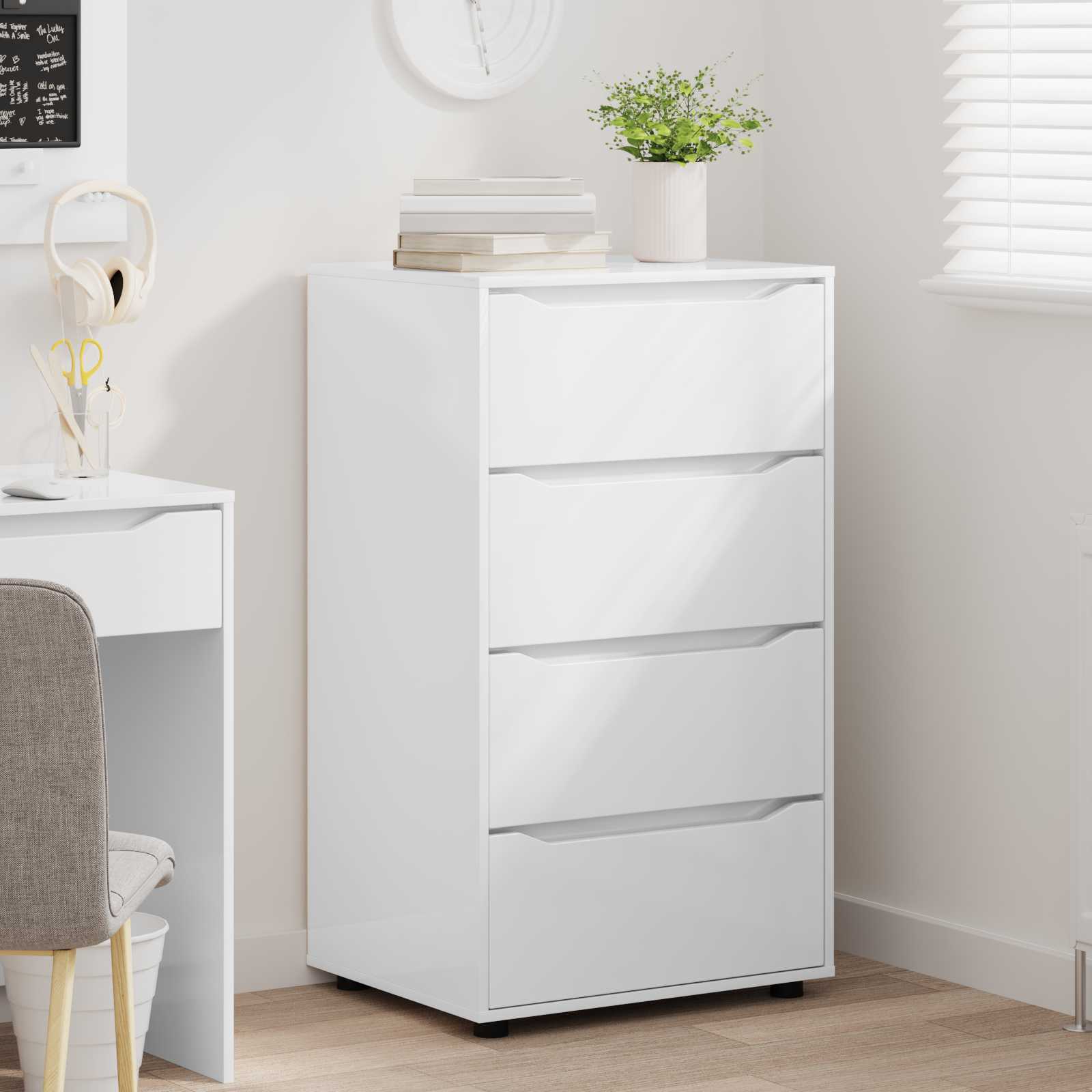 Storage Cabinets High Gloss White 60 x 48 x 105 cm
