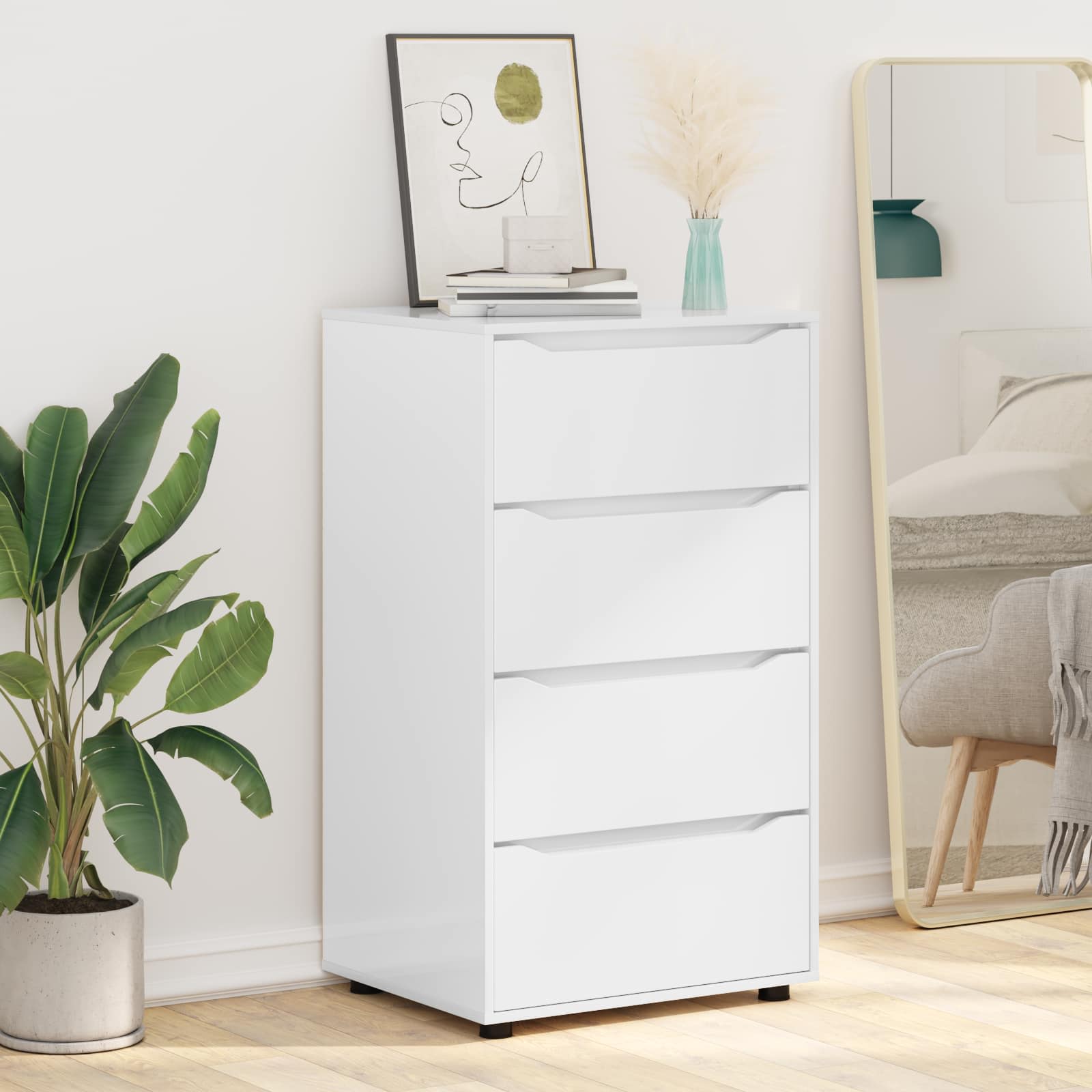 Storage Cabinets High Gloss White 60 x 48 x 105 cm