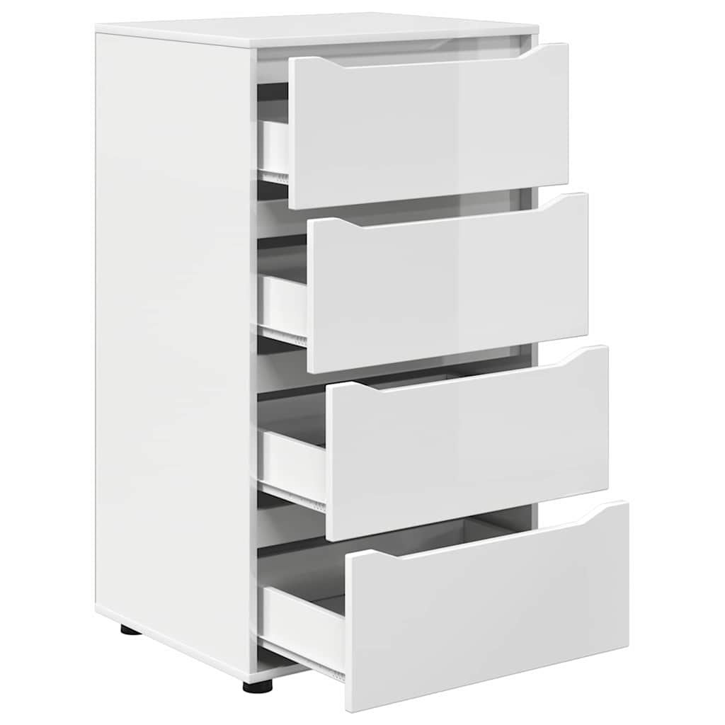 Storage Cabinets 2 pcs High Gloss White 60 x 48 x 105 cm