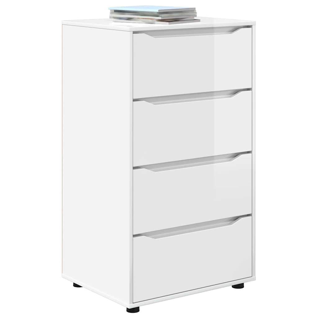 Storage Cabinets 2 pcs High Gloss White 60 x 48 x 105 cm