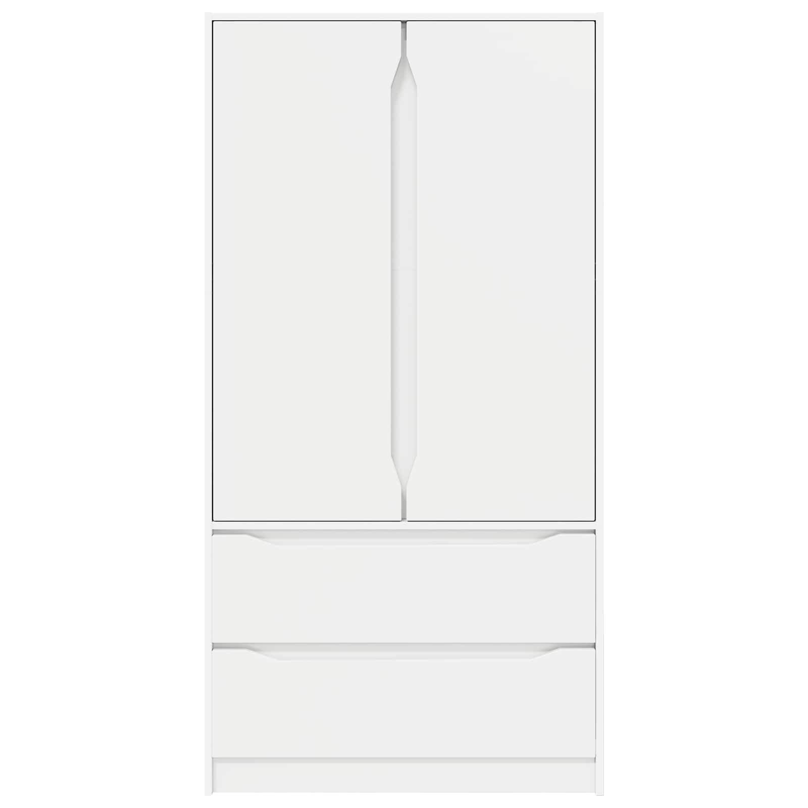 Wardrobe with Drawer White 79.5 x 49 x 156 cm Engineered Wood