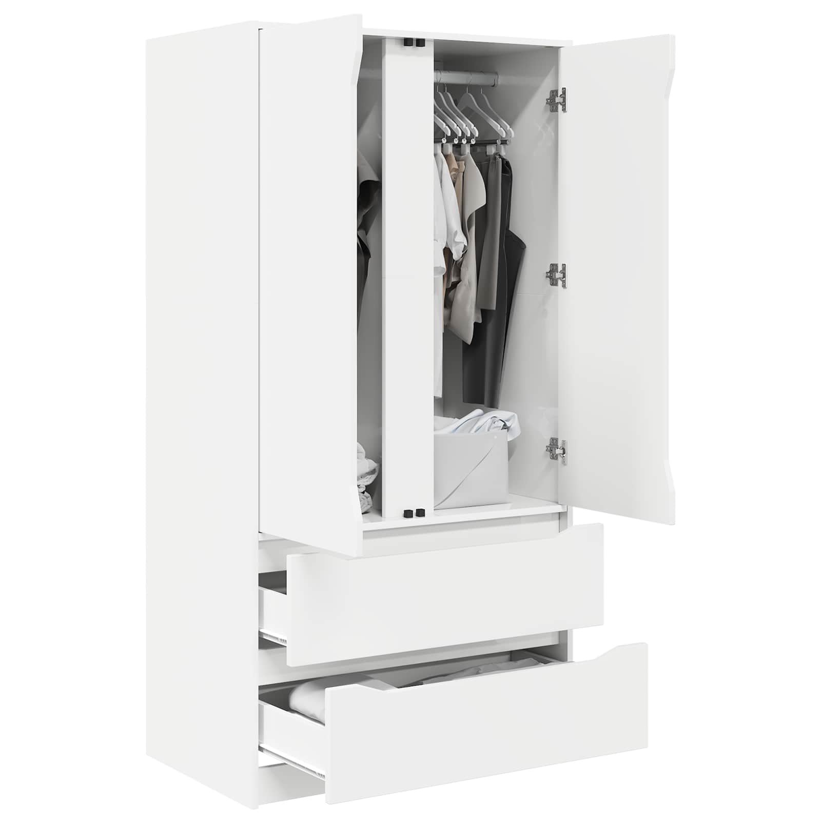 Wardrobe with Drawer White 79.5 x 49 x 156 cm Engineered Wood