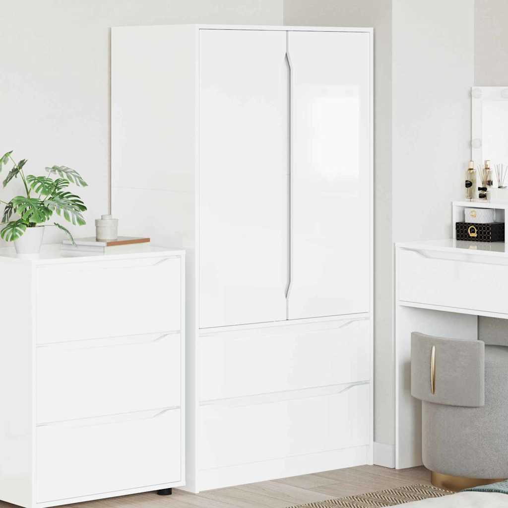 Bathroom Cabinet with Door High Gloss White 79.5 x 49 x 156 cm