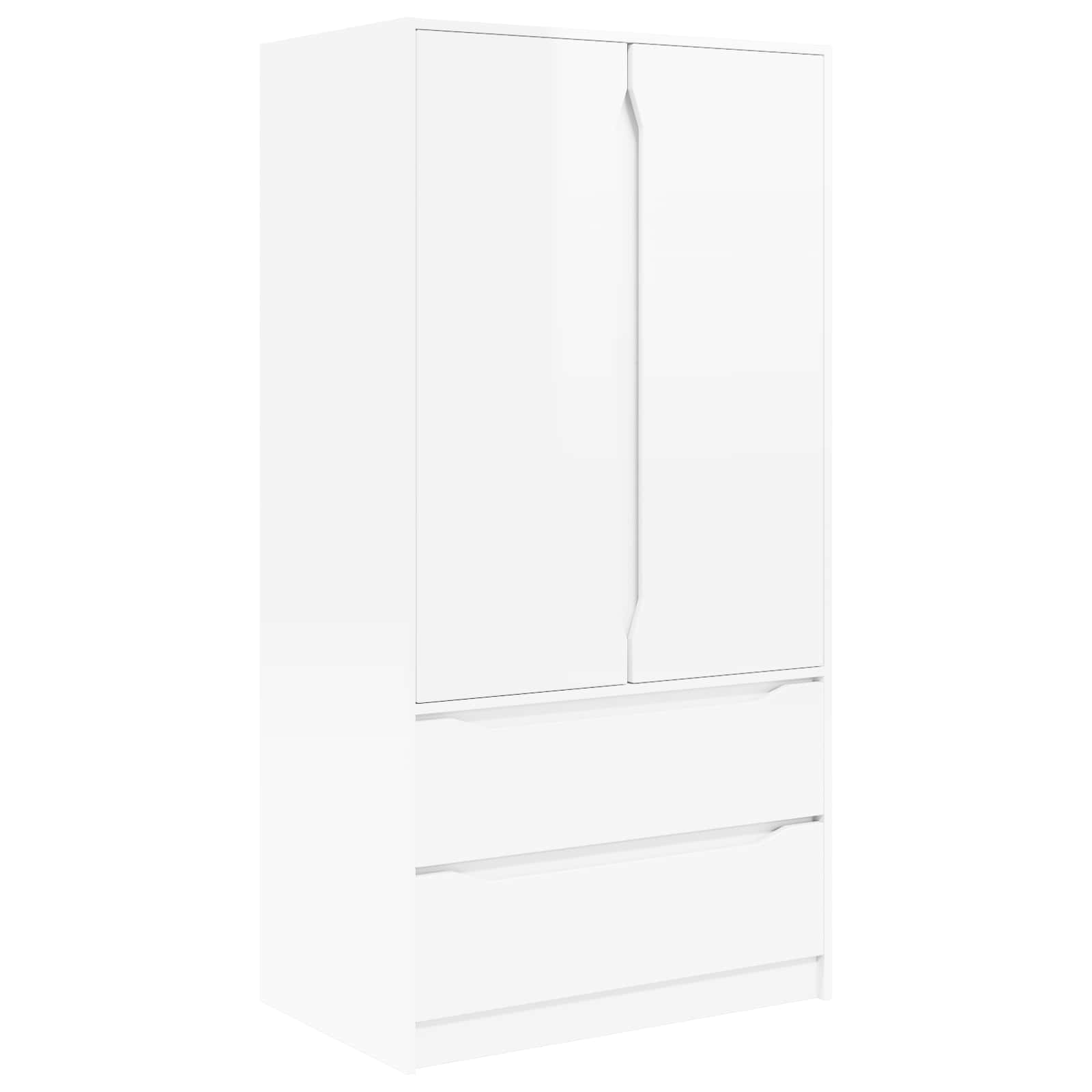 Wardrobe High Gloss White 79.5 x 49 x 156 cm Engineered Wood