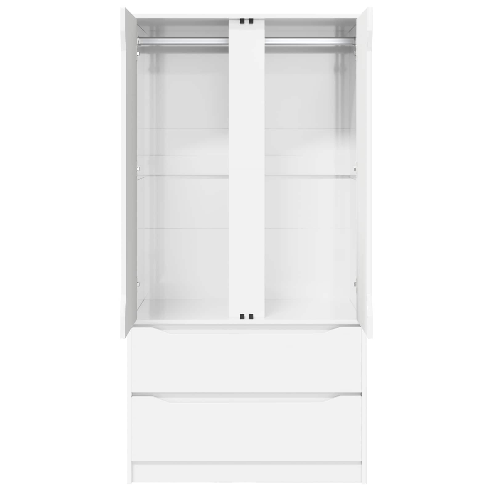 Wardrobe High Gloss White 79.5 x 49 x 156 cm Engineered Wood