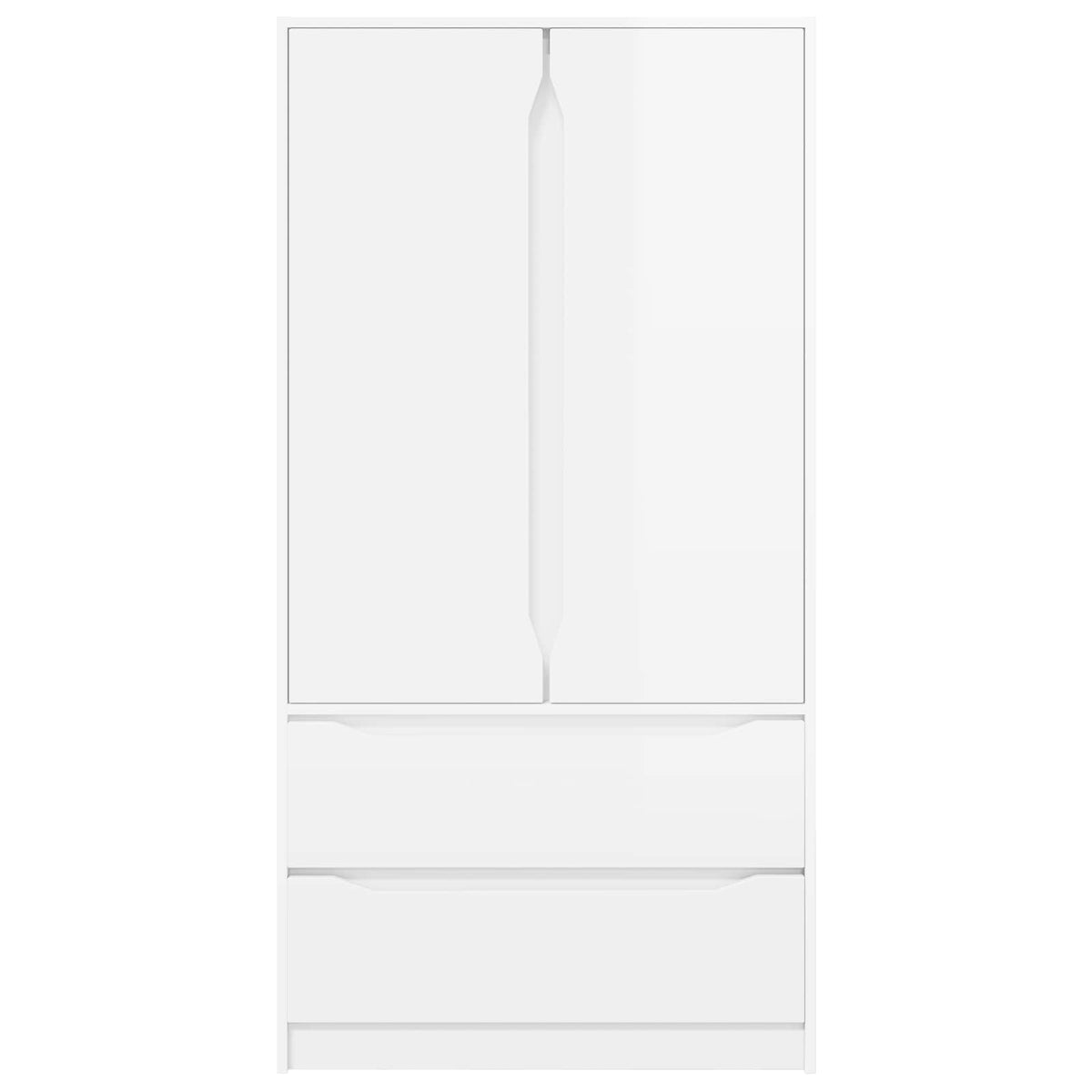 Wardrobe High Gloss White 79.5 x 49 x 156 cm Engineered Wood