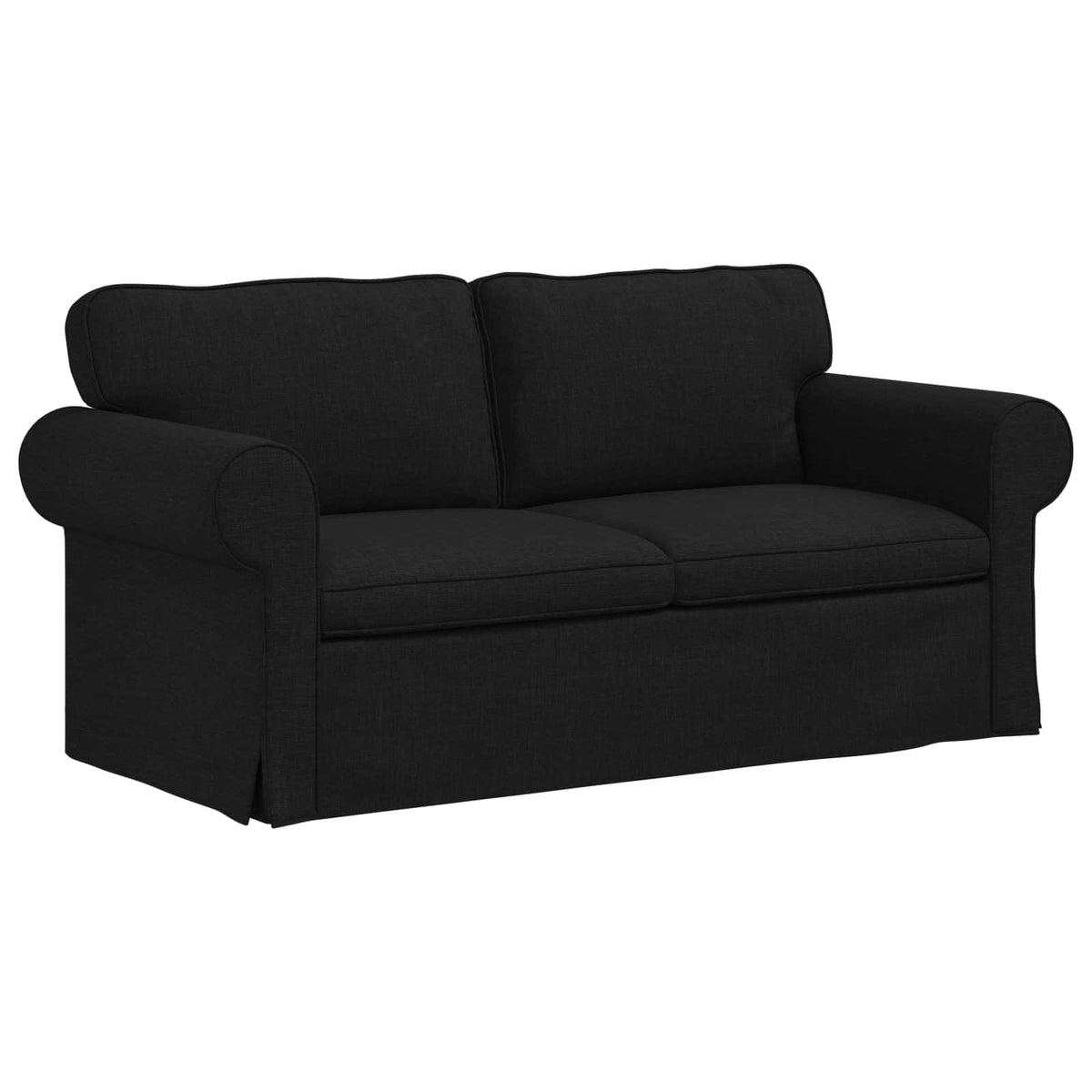 Sofa Set 2 pcs Black 175 x 82 x 80 cm Fabric