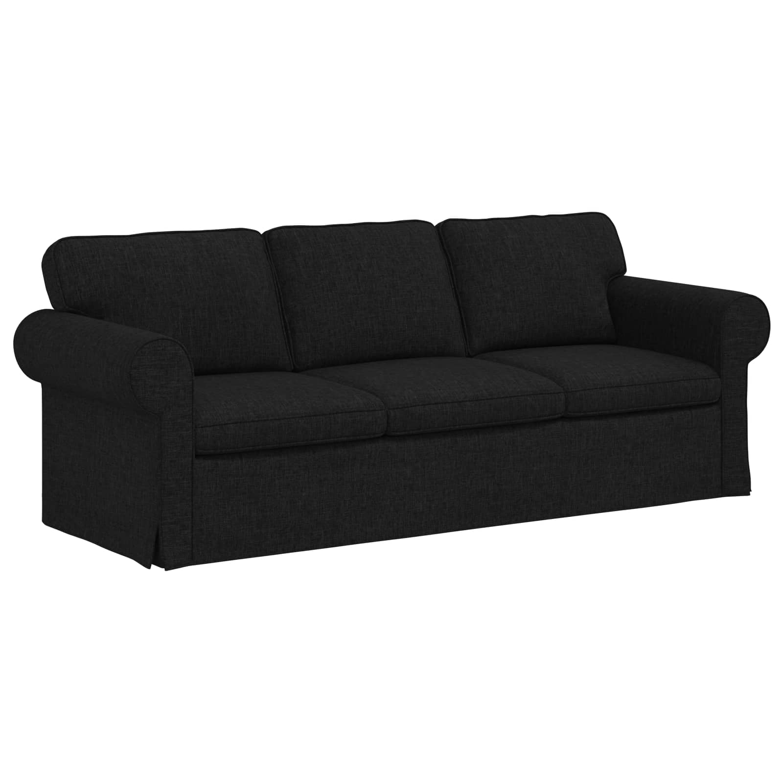 Sofa 2 pcs Black 215 x 82 x 80 cm Fabric