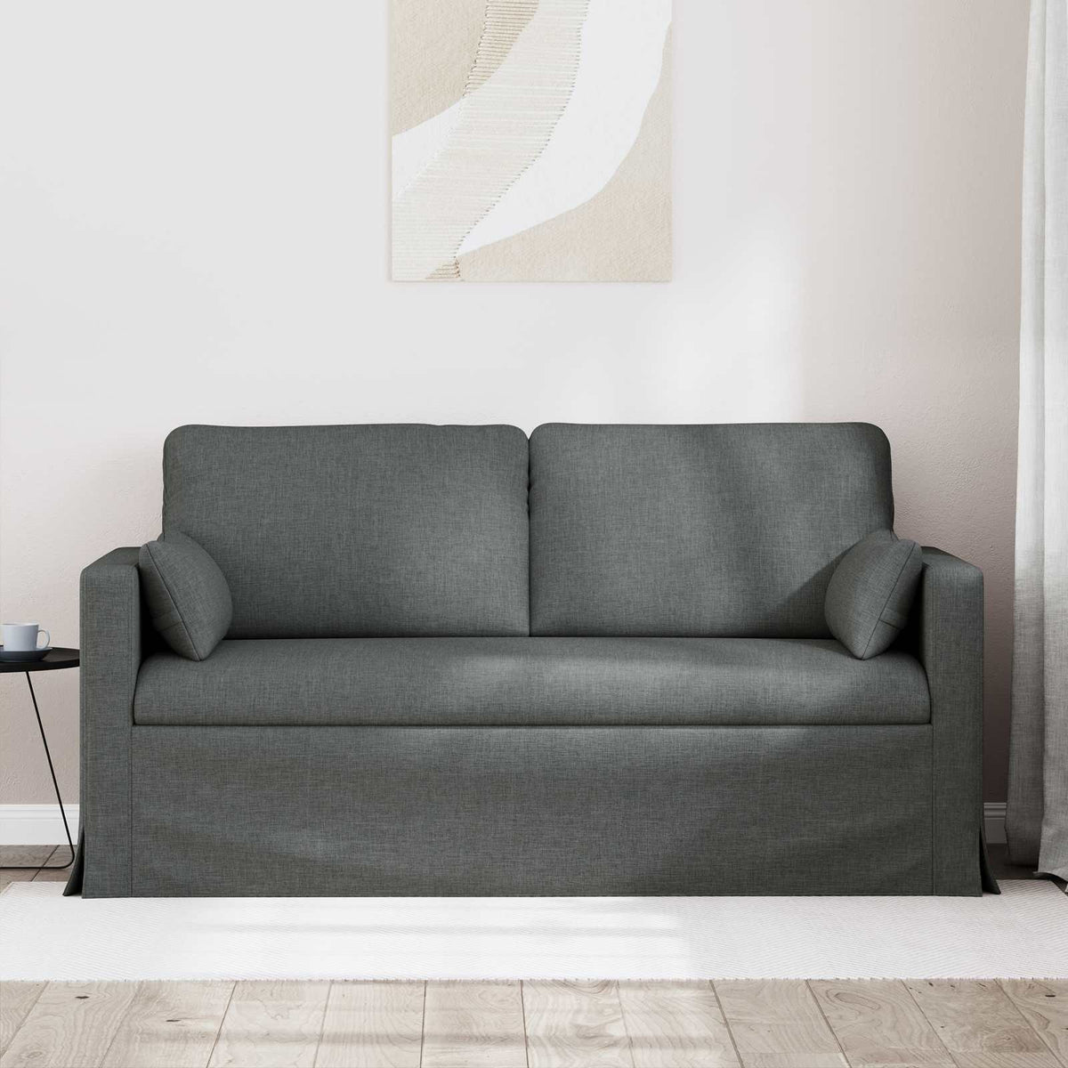 Sofa 2-Seater Dark Grey 158 x 78 x 80 cm Fabric