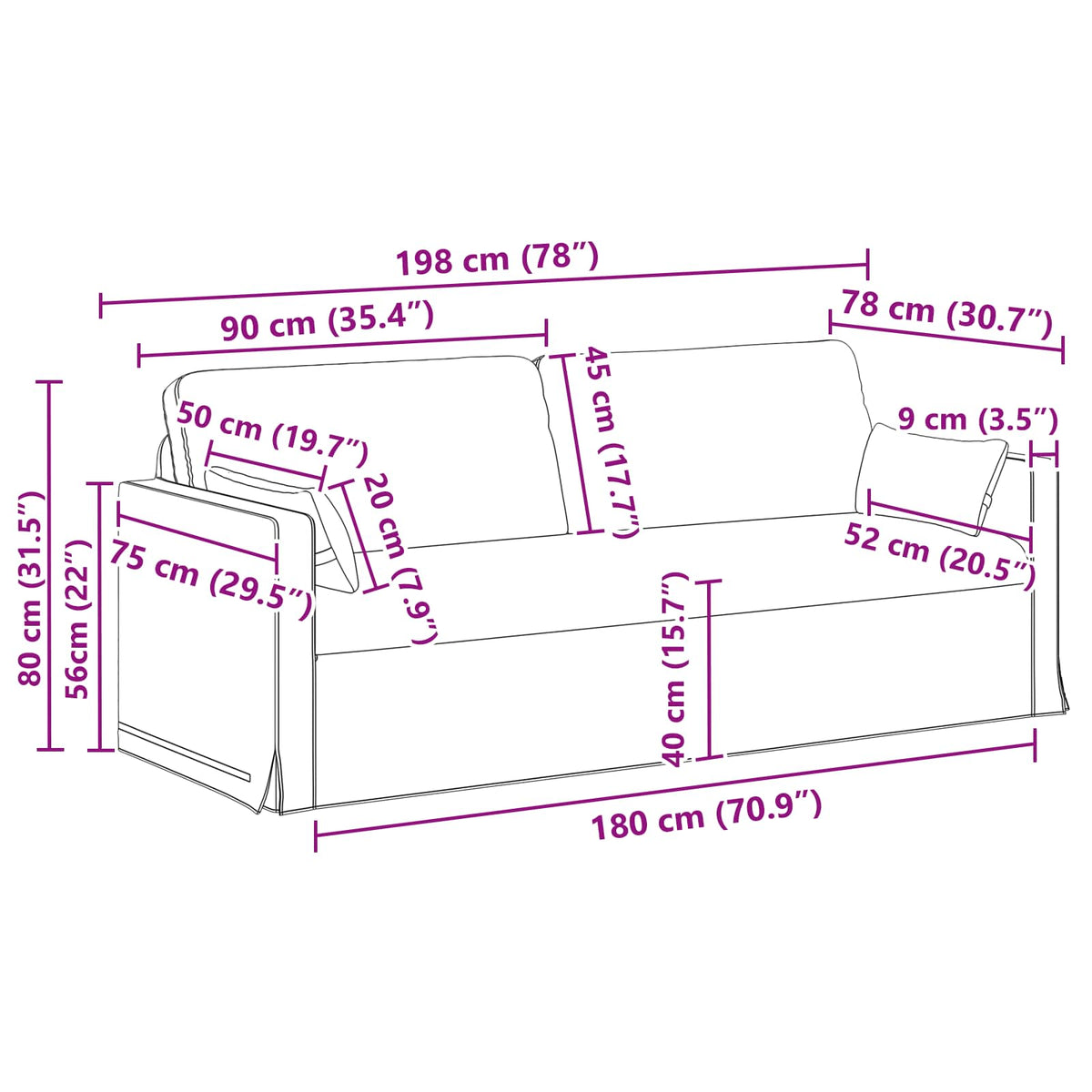 Sofa Dark Grey 158 x 78 x 80 cm Fabric