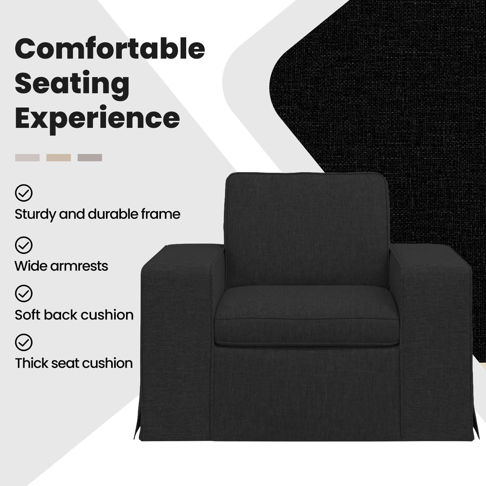 Sofa Black 103 x 80 x 82 cm Fabric