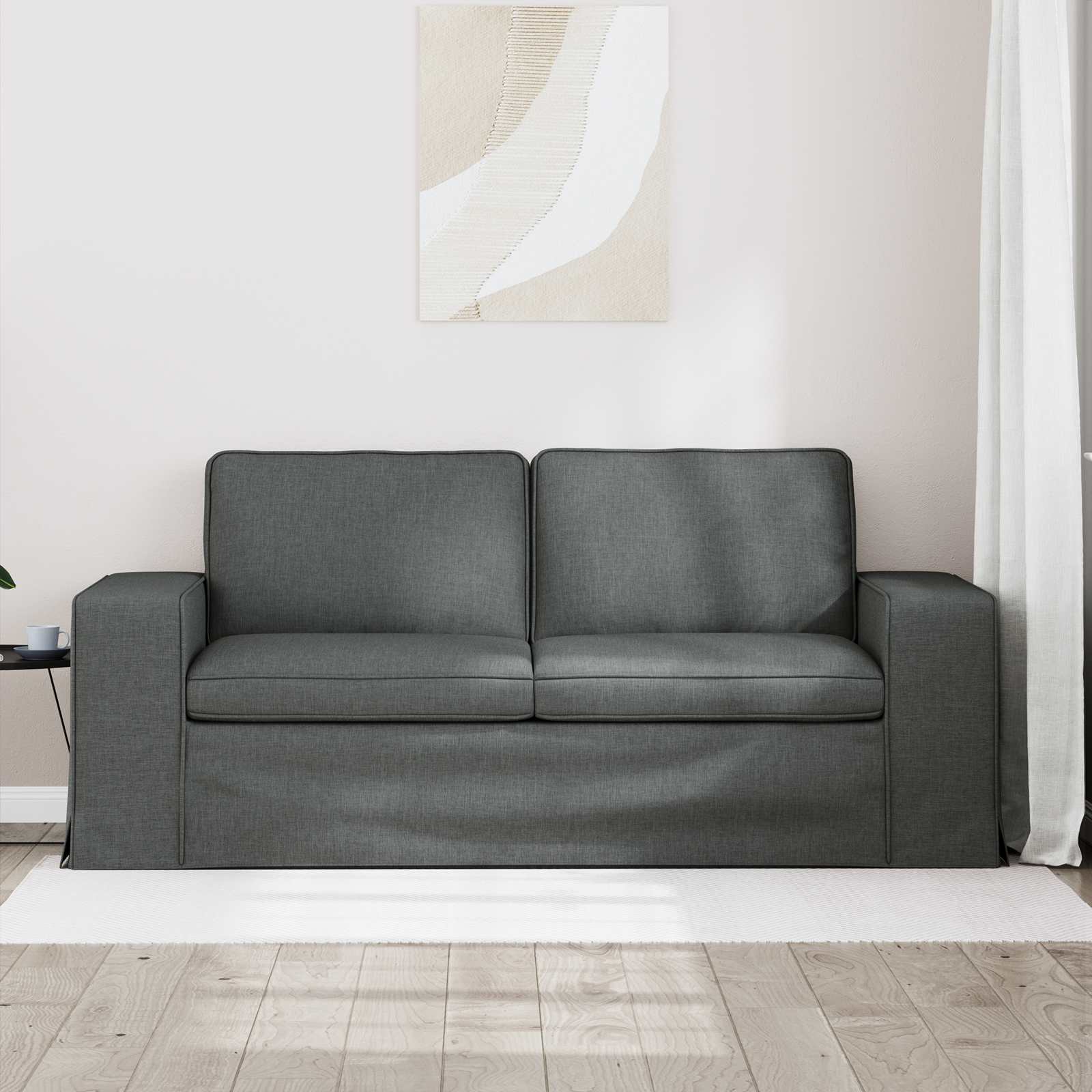 Sofa Dark Grey 182 x 80 x 82 cm Fabric