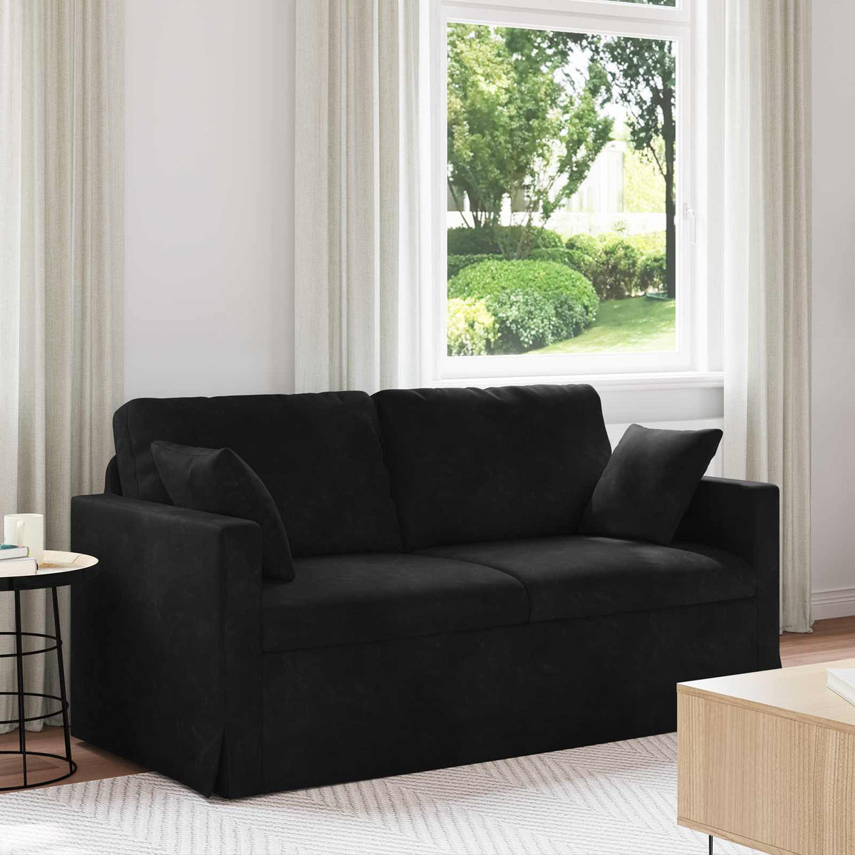 Sofa Black 158 x 78 x 80 cm Velvet