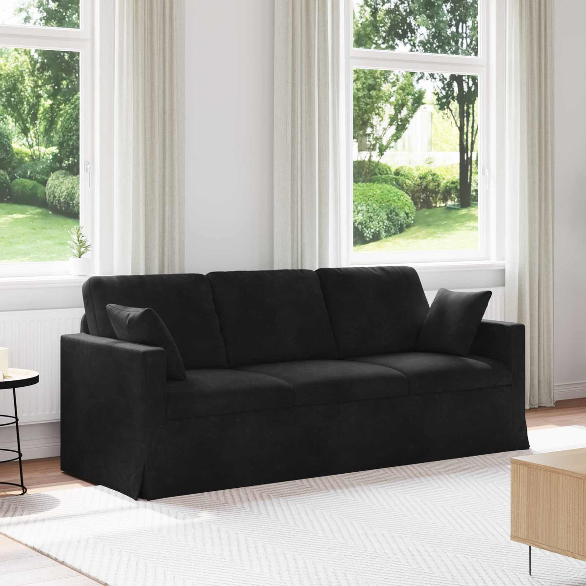Sofa Black 198 x 78 x 80 cm Velvet