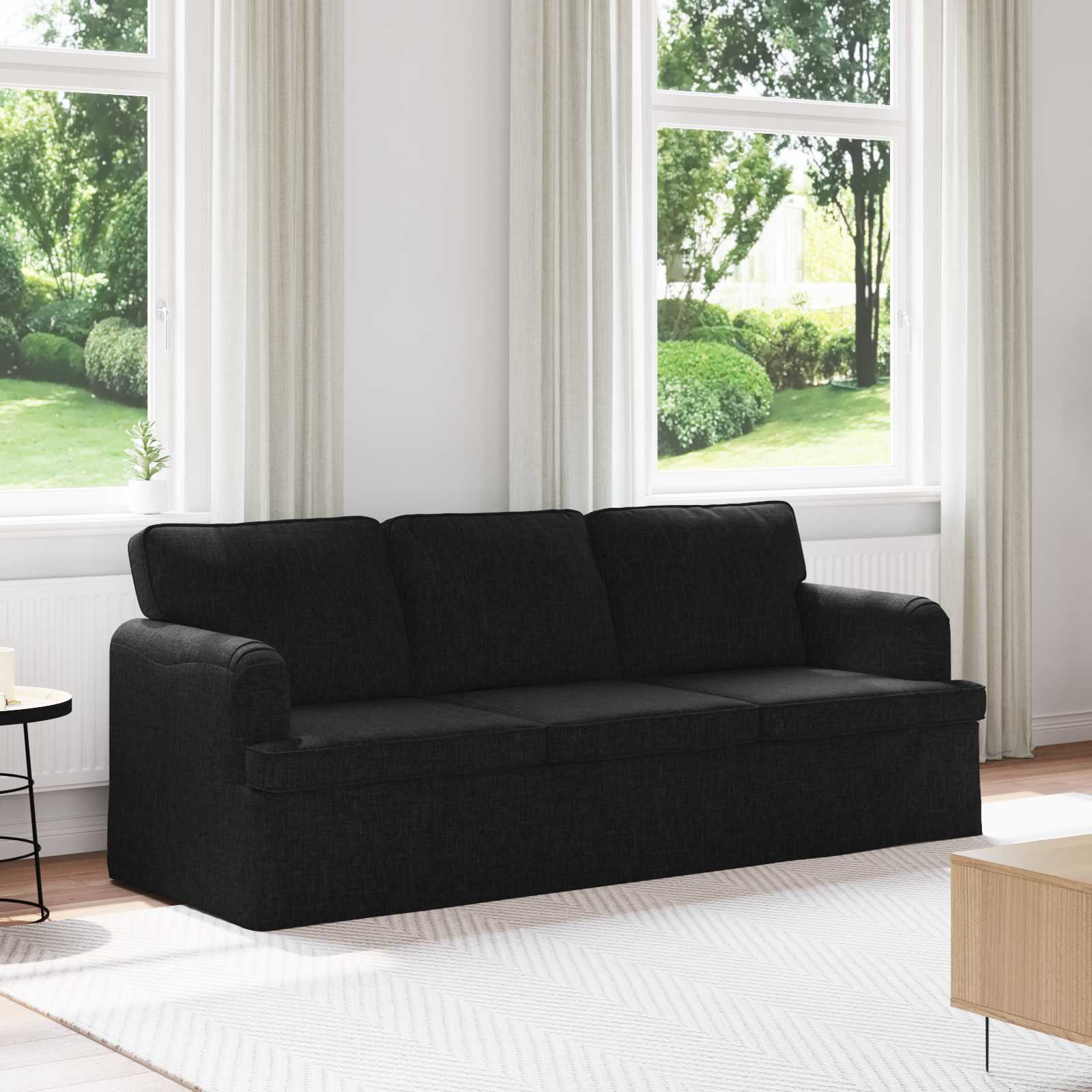 Sofa Black 201 x 80 x 85 cm Fabric
