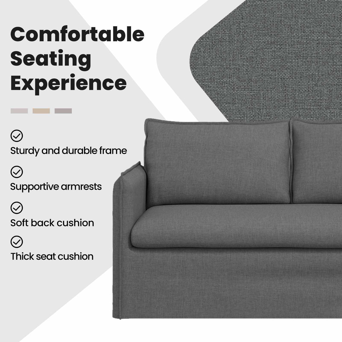 Sofa Dark Grey 136 x 82 x 85 cm Fabric