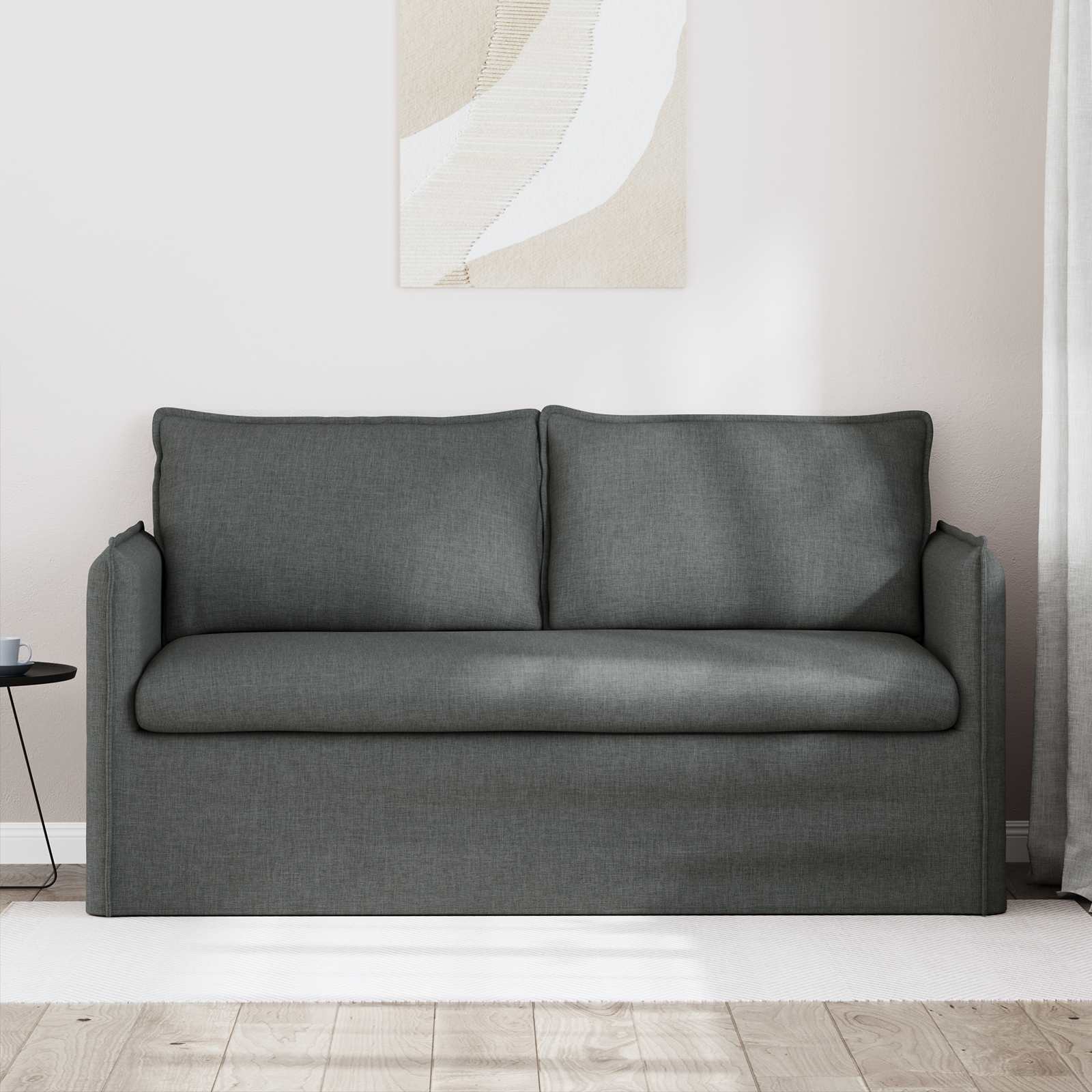 Sofa Dark Grey 156 x 82 x 85 cm Fabric