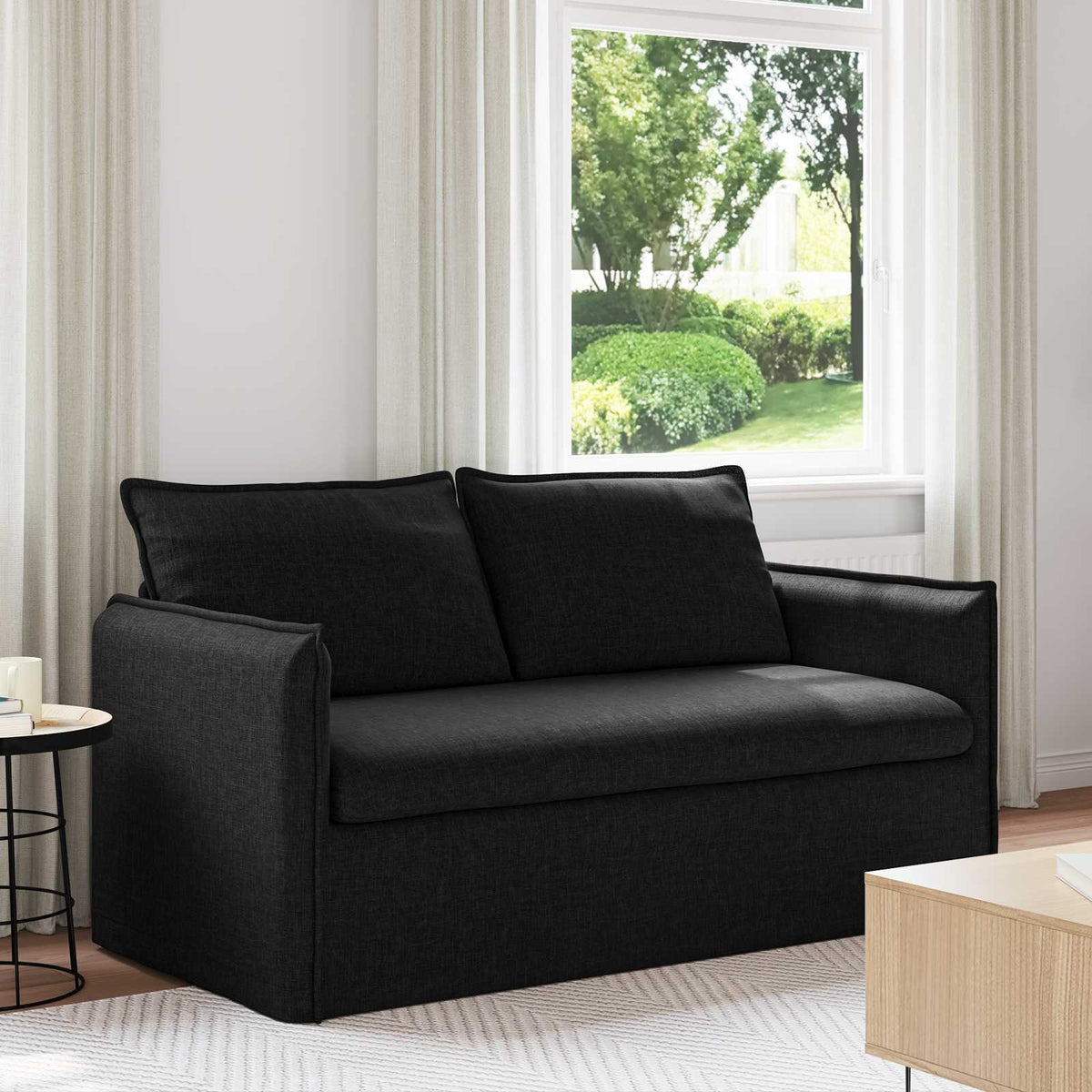 Sofa Black 156 x 82 x 85 cm Fabric